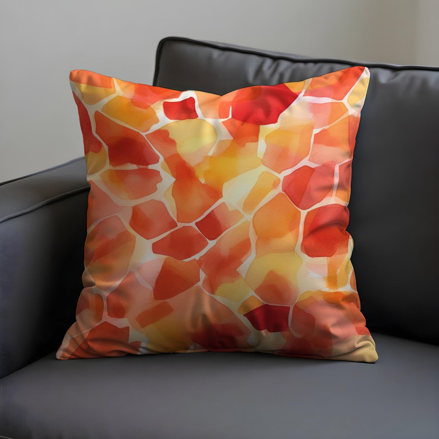 Abstract Mosaic Cushion Cover, Watercolor Pillow Case