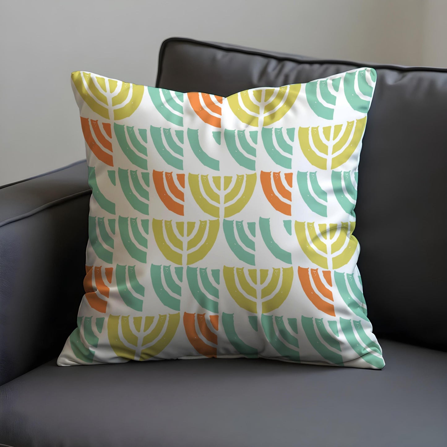 Retro Mid Century Modern Cushion Cover, Block Print Pillow Case