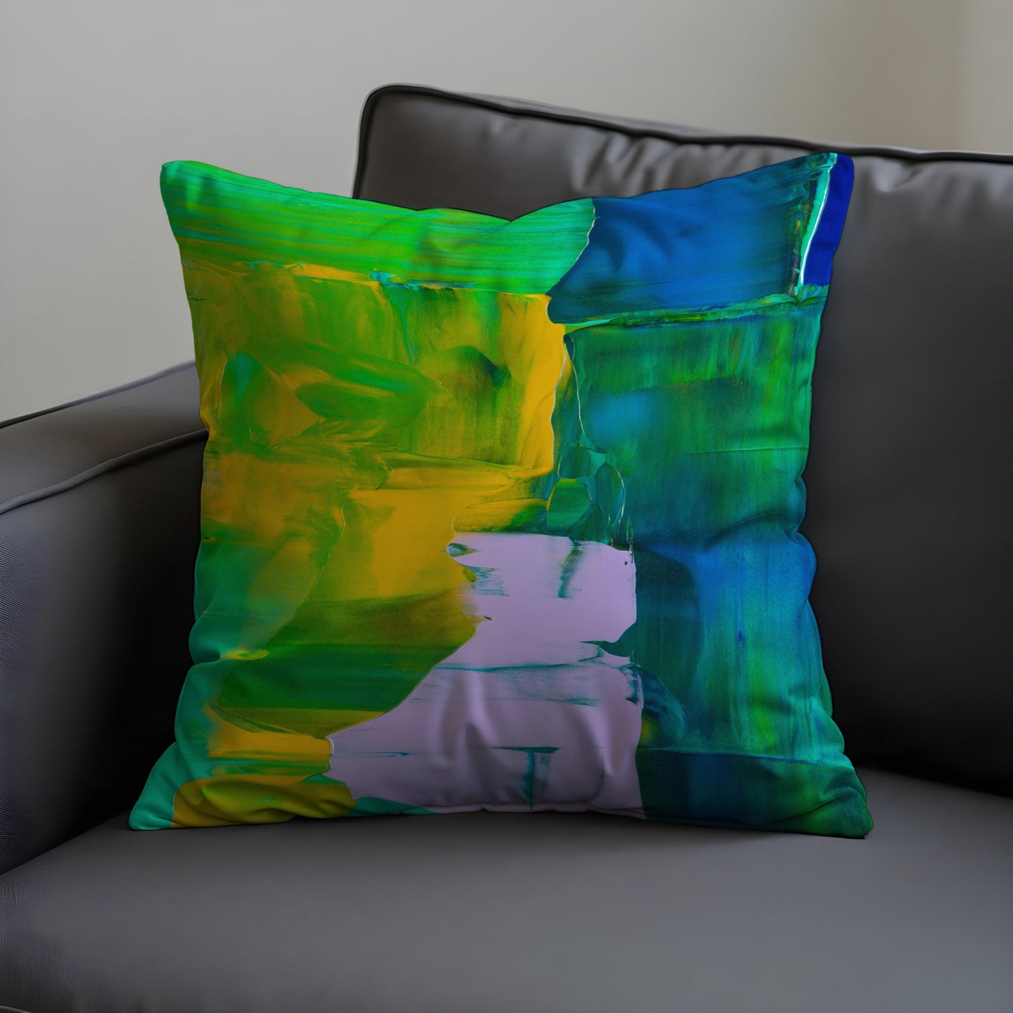 Color Block Abstract Cushion Cover, Colorful Throw Pillow Case