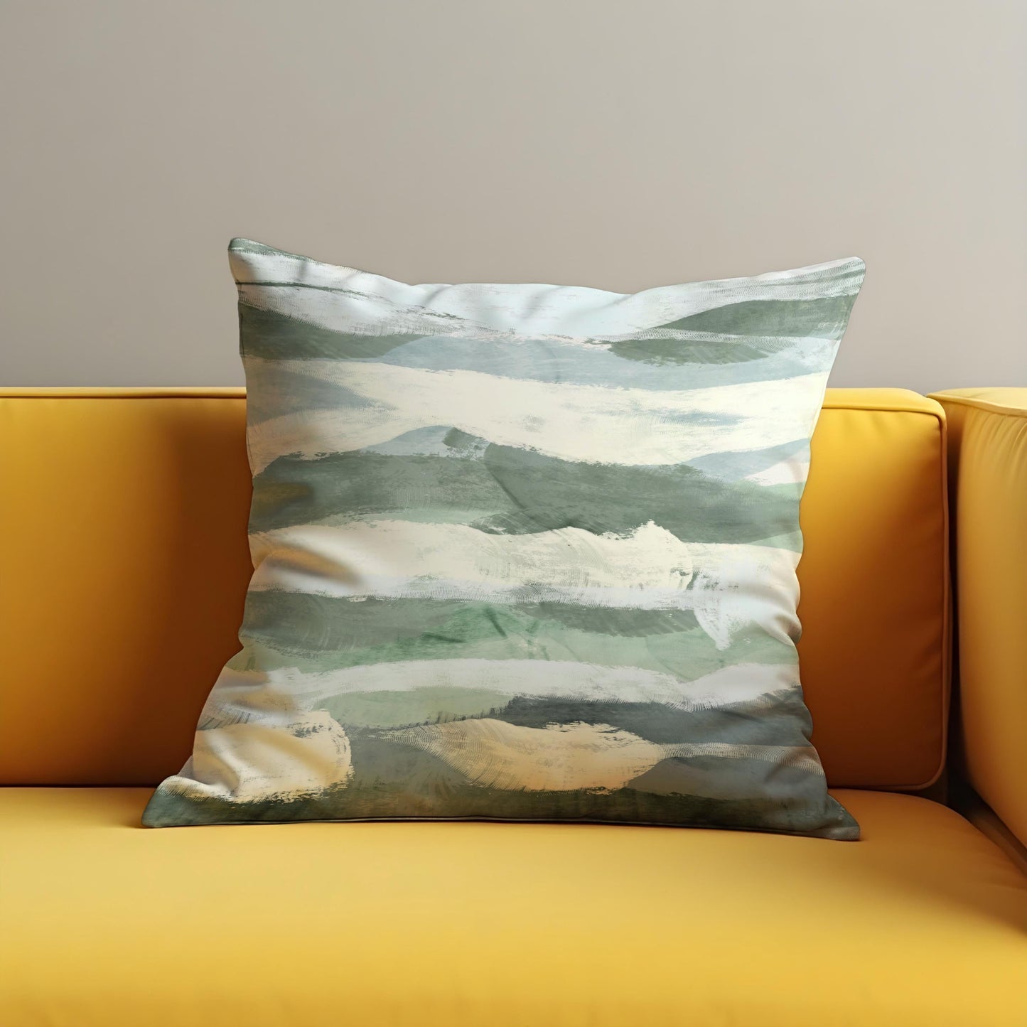 Abstract Landscape Cushion Cover, Minimalist Brushstroke Pillow Case