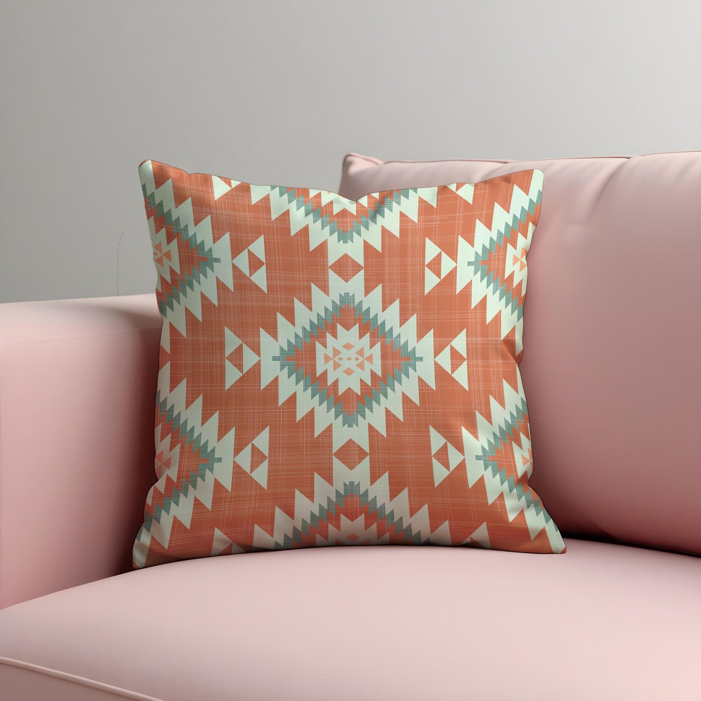 Southwestern Aztec Cushion Cover, Terracotta Geometric Tribal Pillow Cover