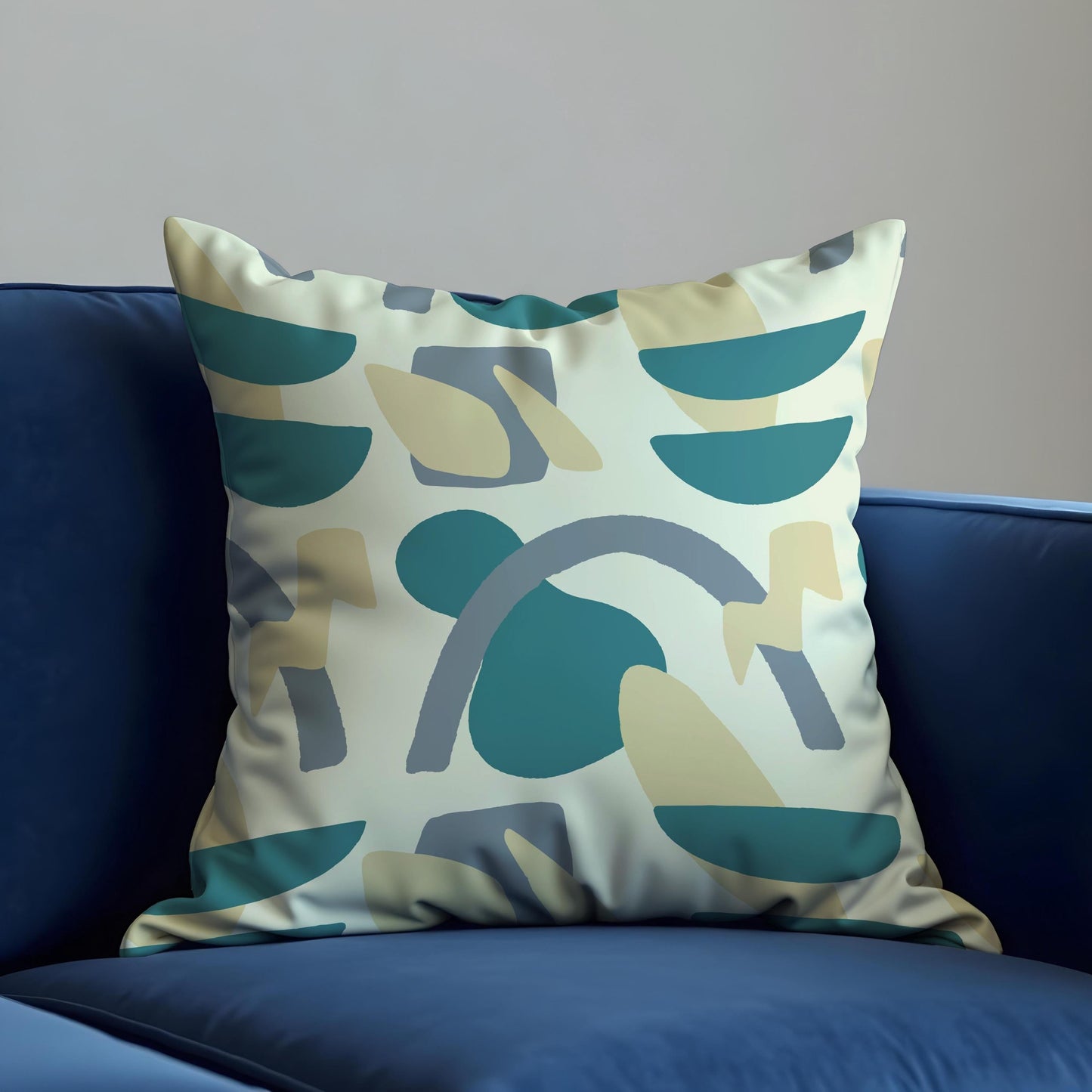Modern Abstract Cushion Cover, Teal Throw Pillow Case