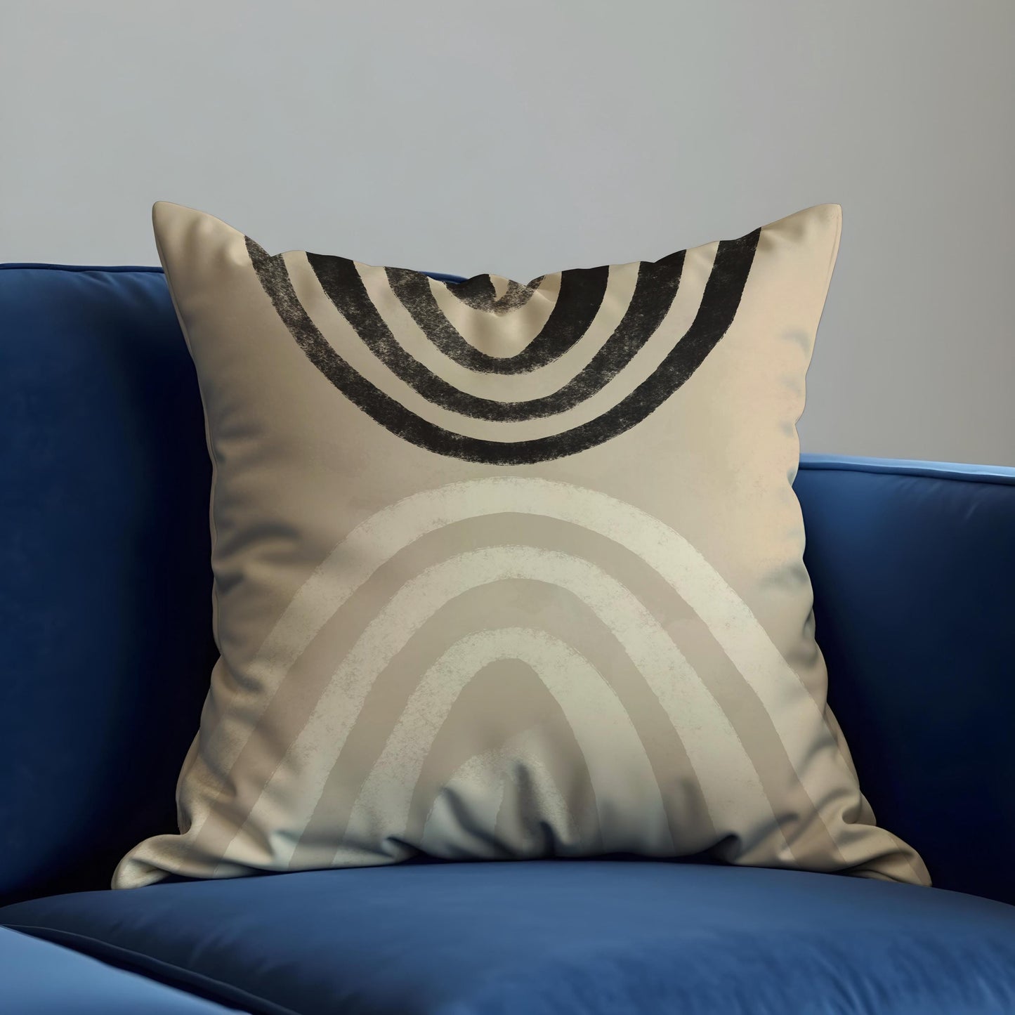 Modern Arch Cushion Cover, Beige & Black Abstract Throw Pillow Cover