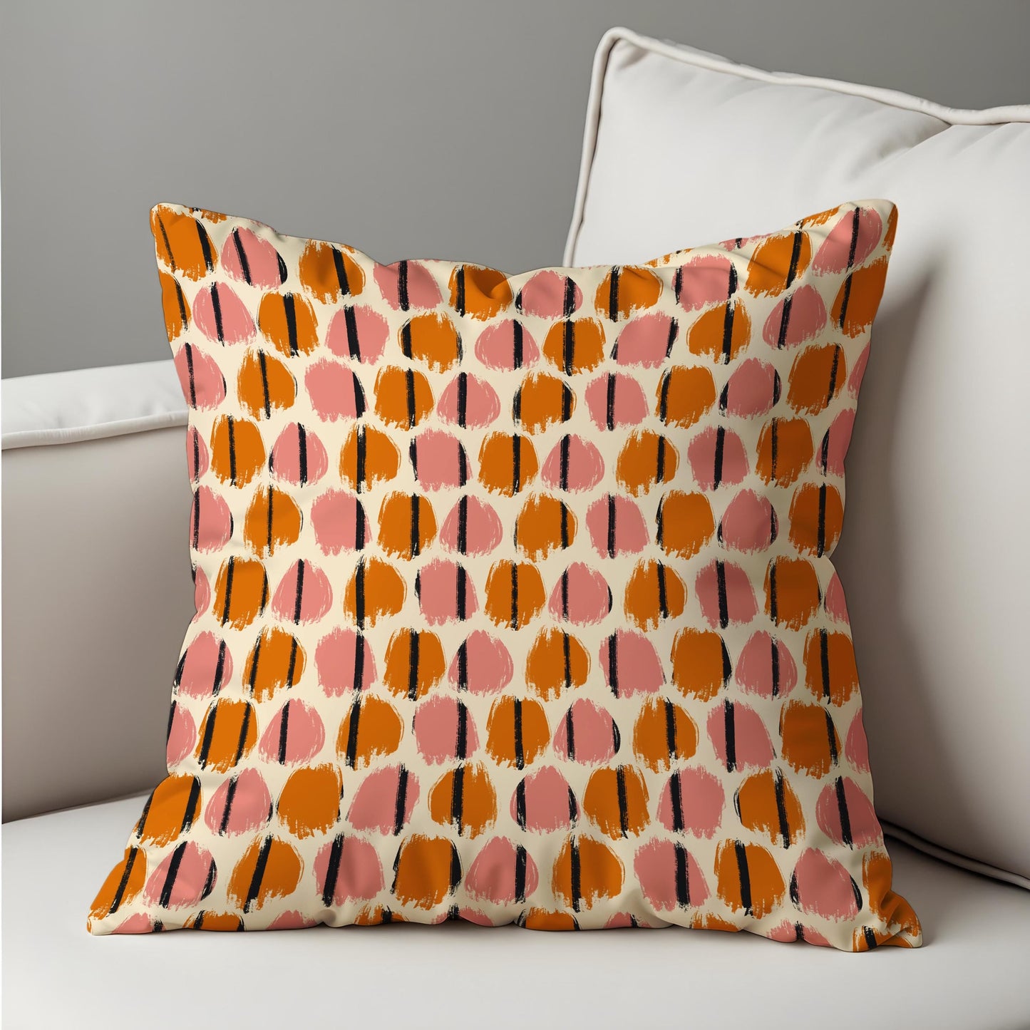 Abstract Dot Cushion Cover,Paint Brush Circle Pattern Pillow Case