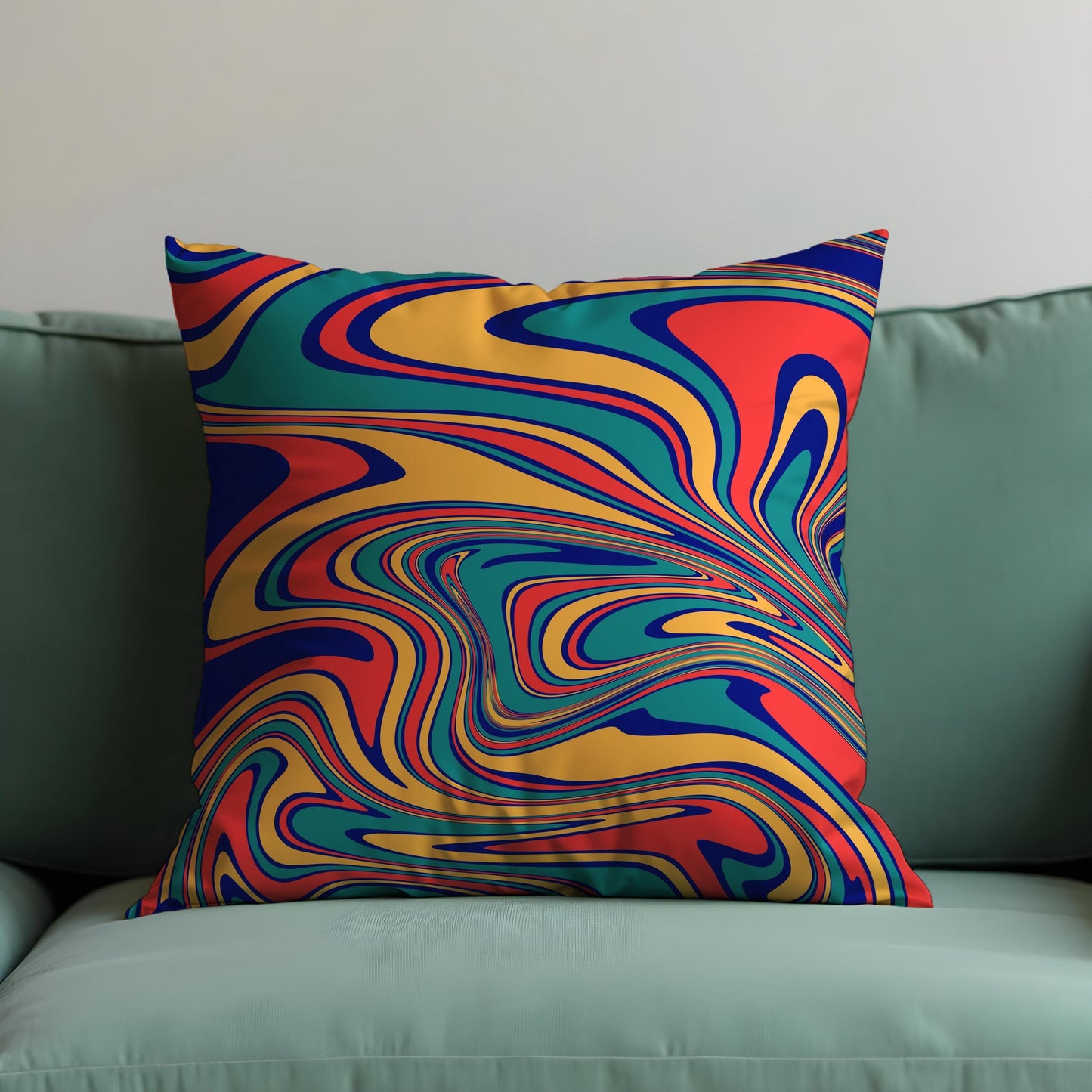 Abstract Swirl Cushion Cover, Vibrant Colorful Pillow Case