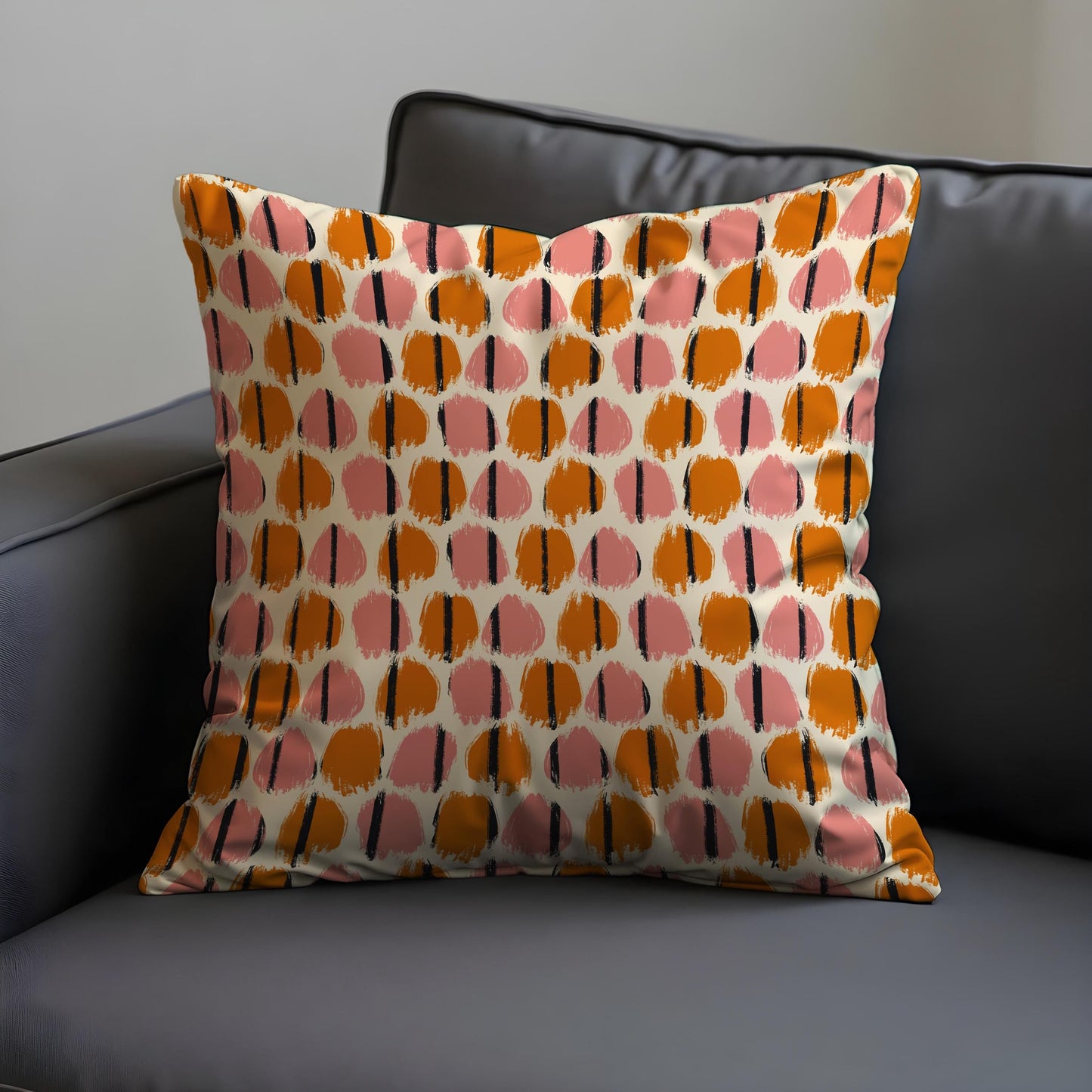 Abstract Dot Cushion Cover,Paint Brush Circle Pattern Pillow Case