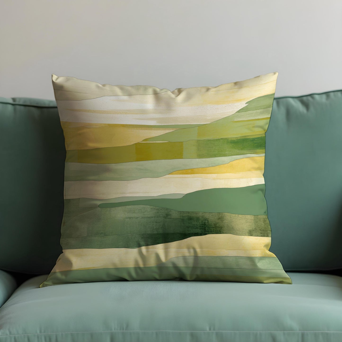 Earthy Landscape Cushion Cover, Abstract Nature Throw Pillow Cover
