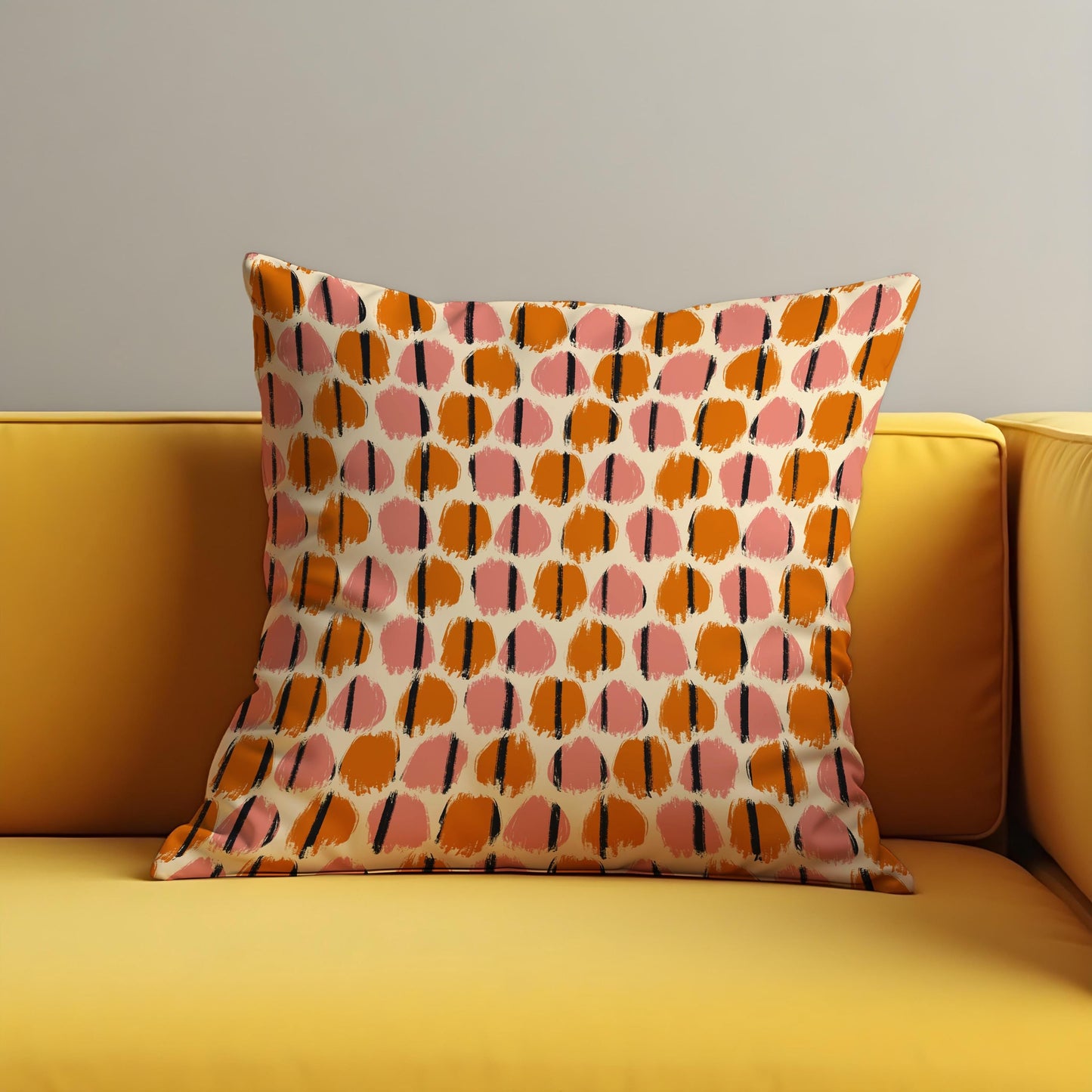 Abstract Dot Cushion Cover,Paint Brush Circle Pattern Pillow Case