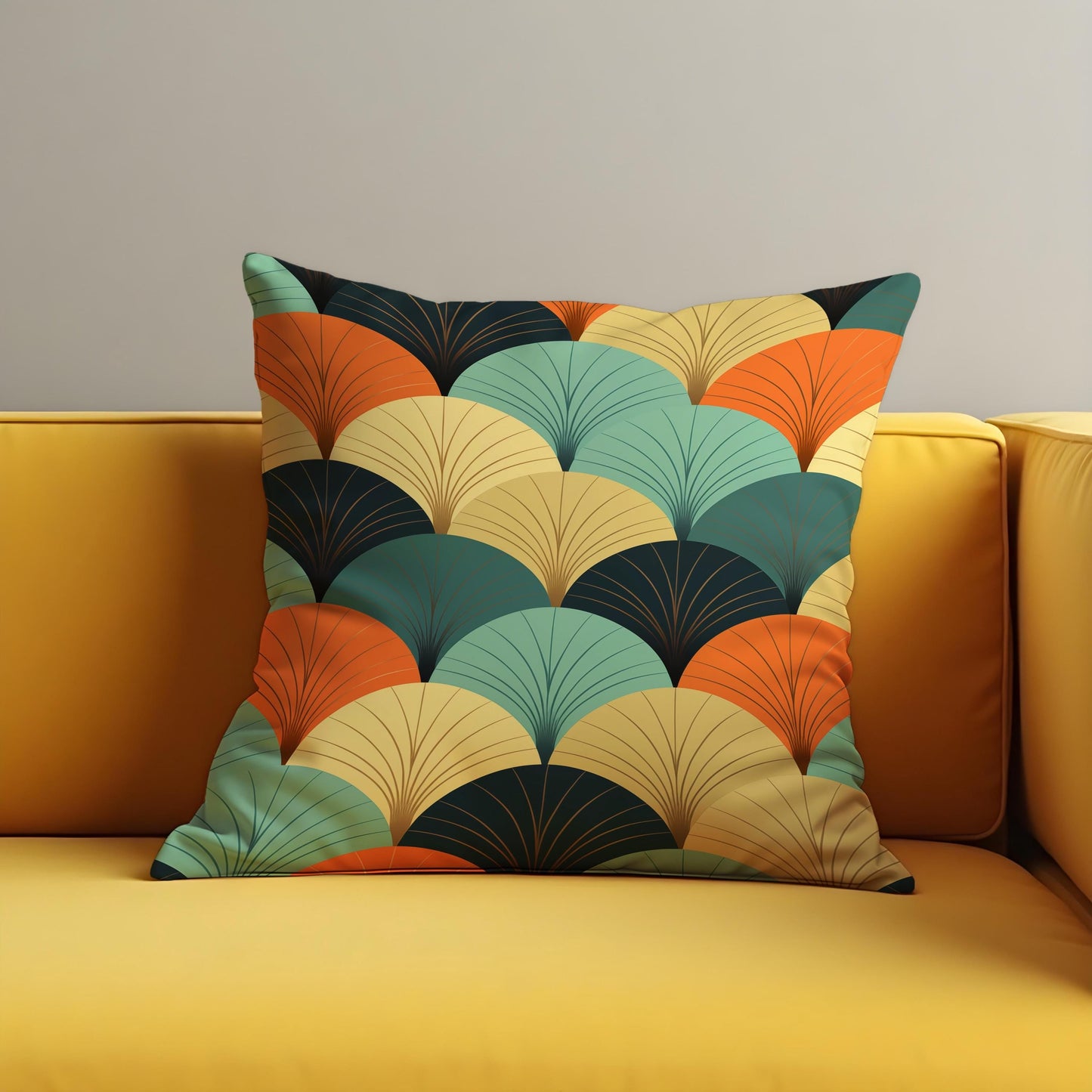 Art Deco Cushion Cover, Geometric Pillow Case, Mid Century Modern Pillow Cover
