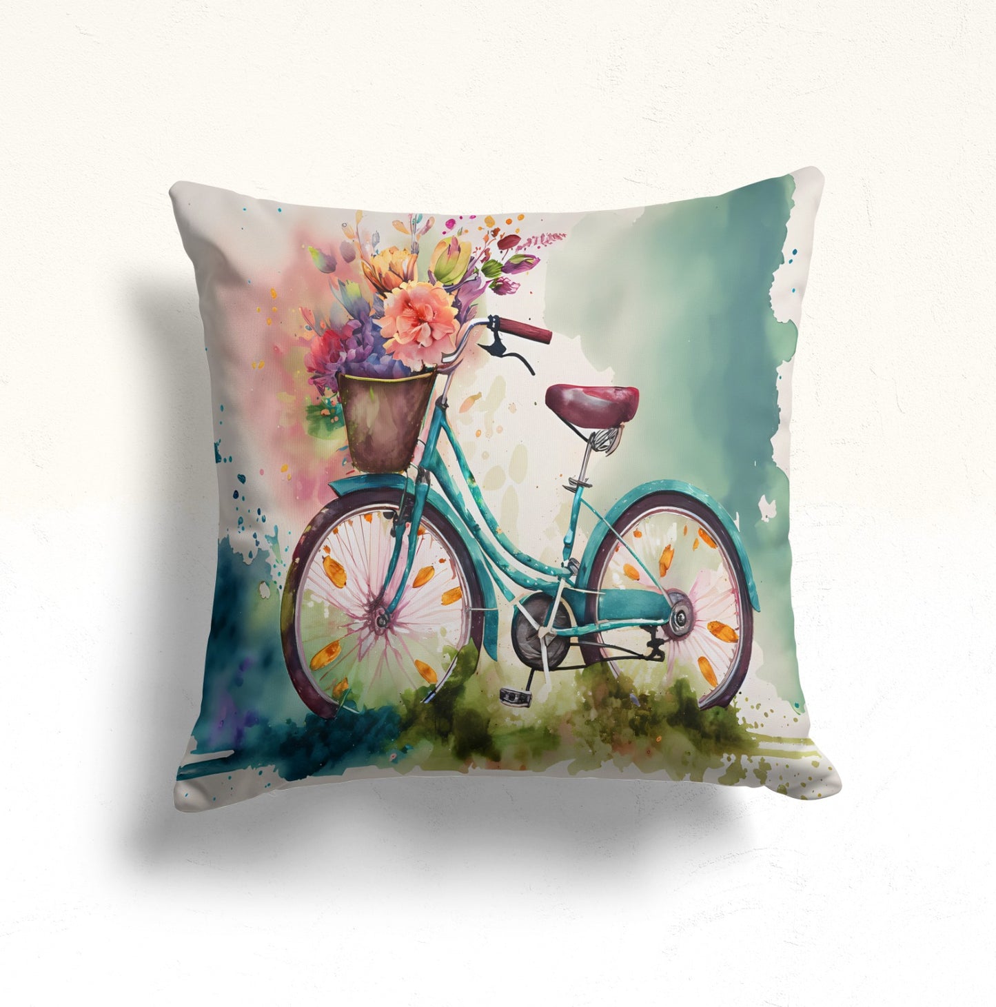 Golden Calla Lily Cushion Cover, Romantic Pastel Charm