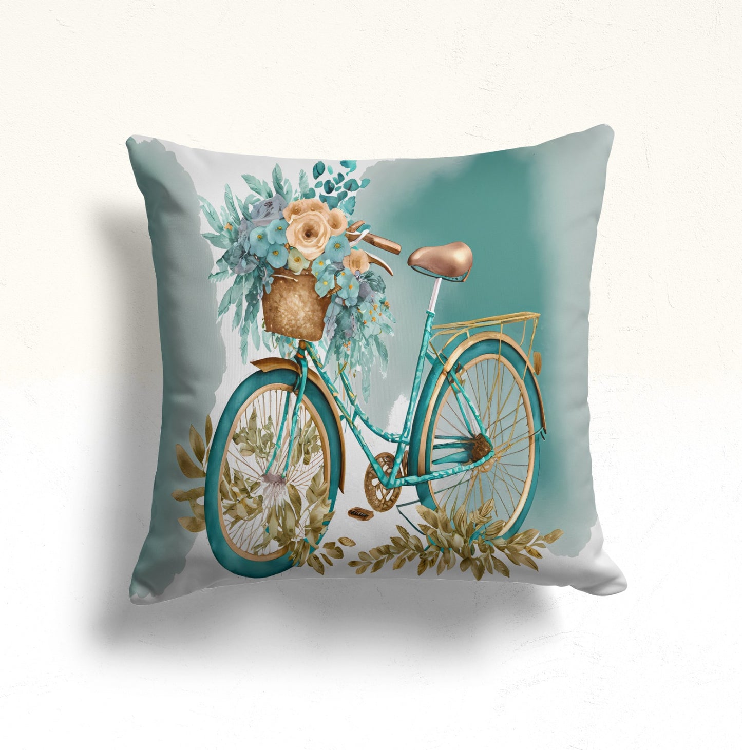 Golden Calla Lily Cushion Cover, Romantic Pastel Charm