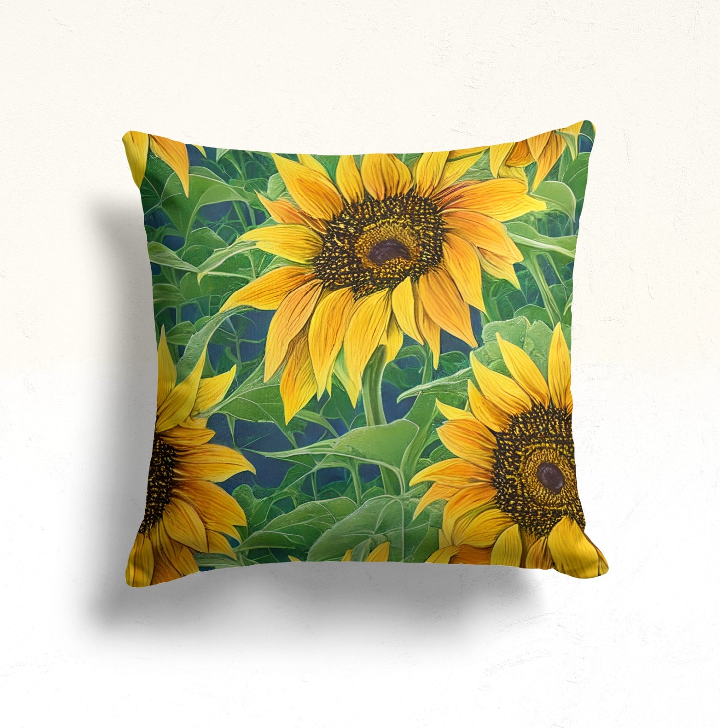 Sunflowers and Daisies Cushion Cover, Vibrant Nature Decor