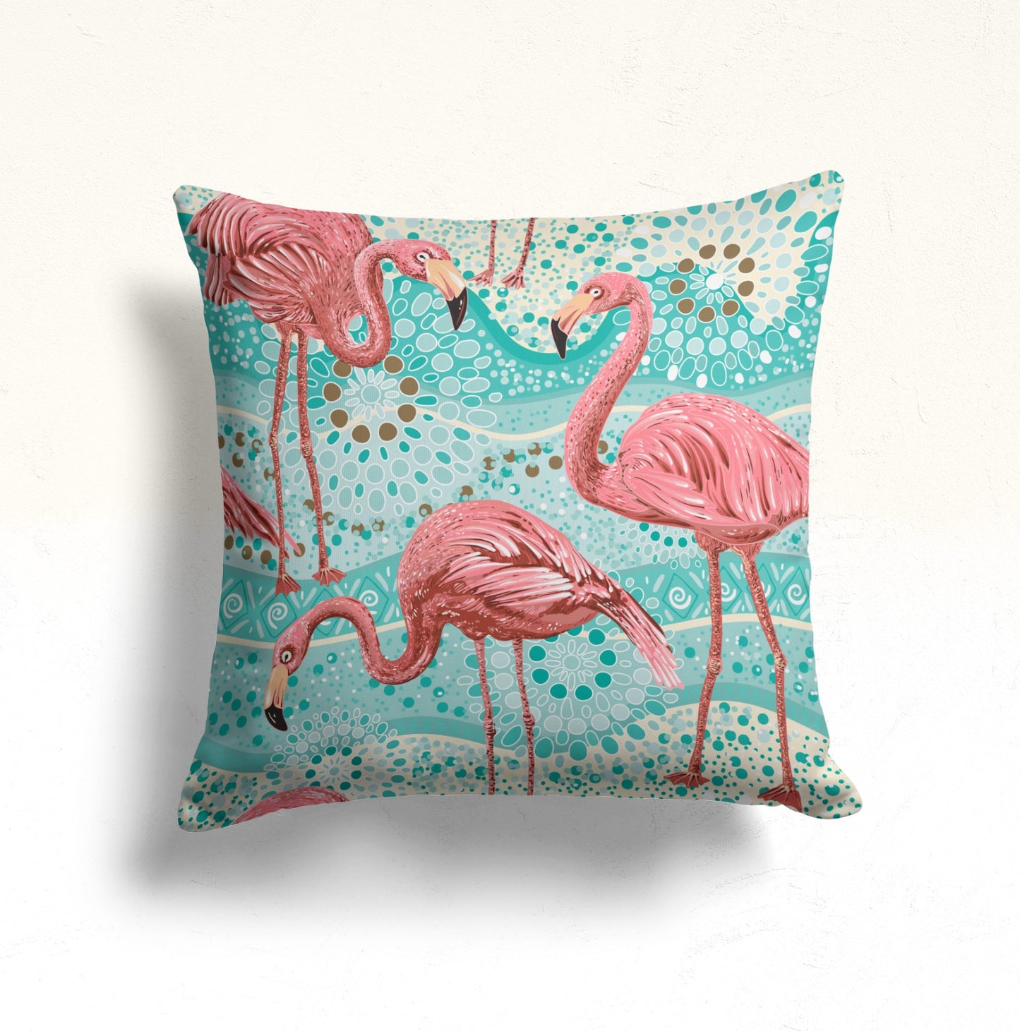 Tropical Flamingo Cushion Cover, Purple with Pineapples Decor