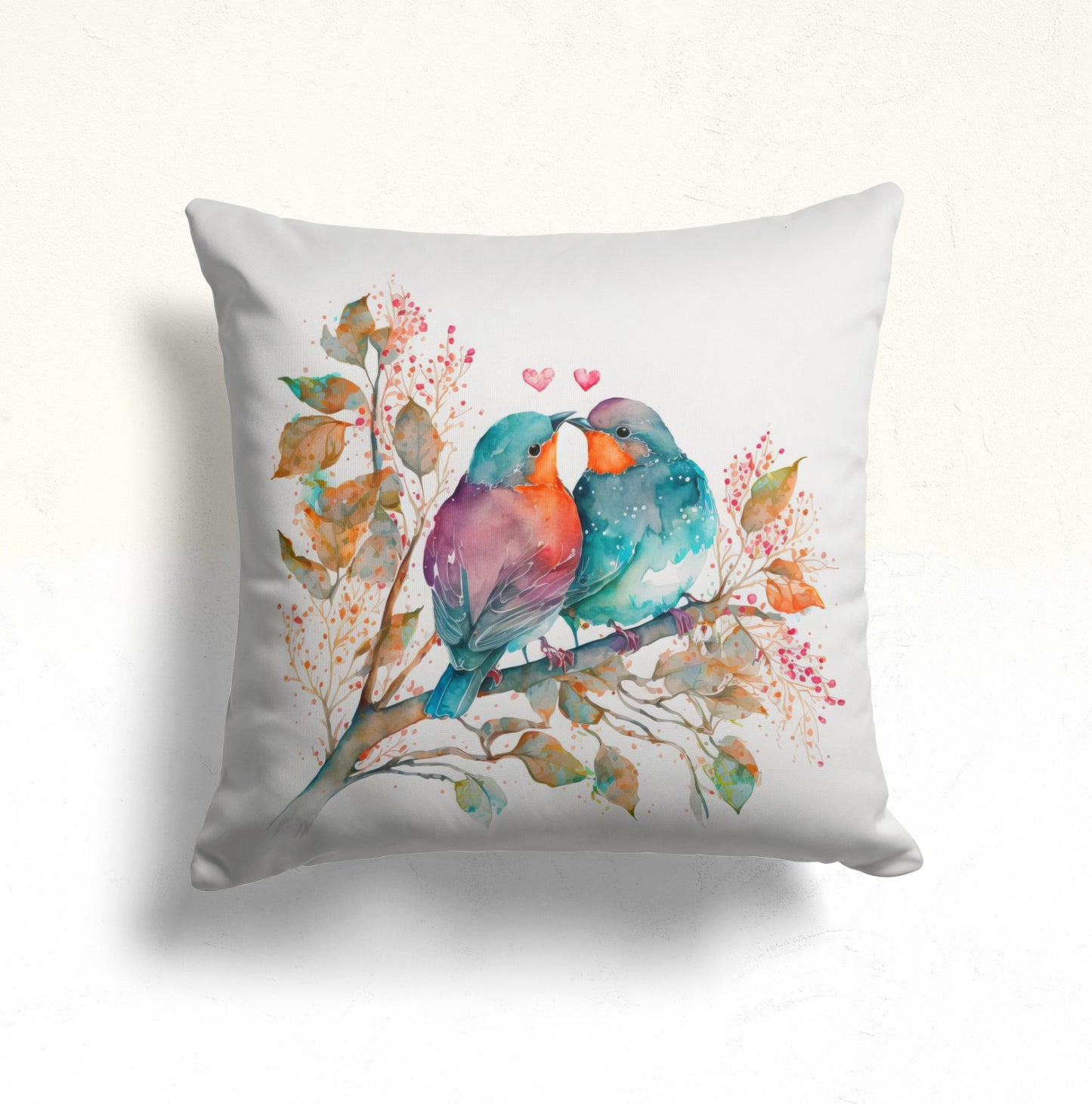 Bird, Butterfly Spring Cushion Cover, Tropical Parrots, Flowers