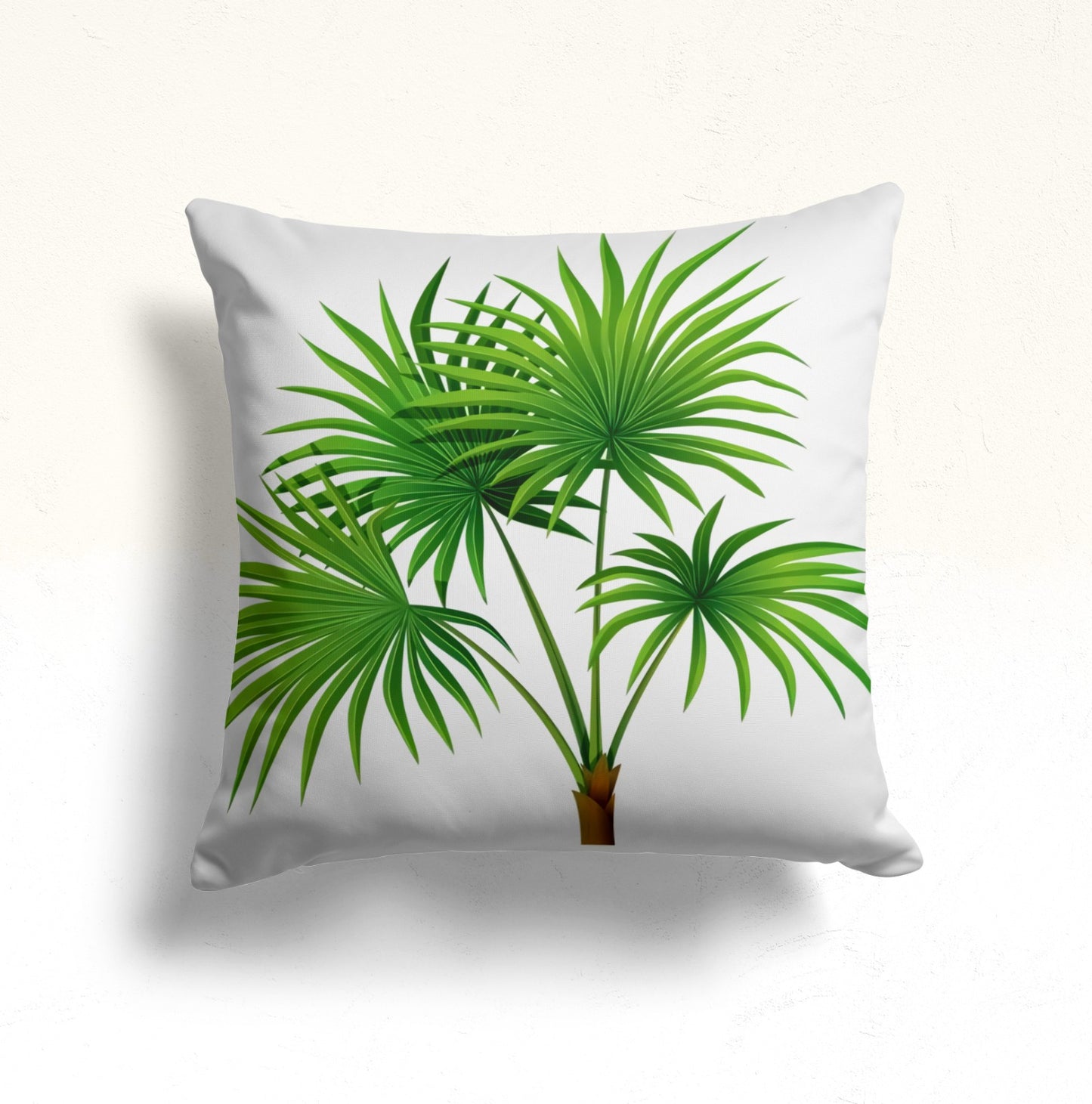 Lotus Leaf Print Cushion Cover for Tropical Decor, Green Leaf