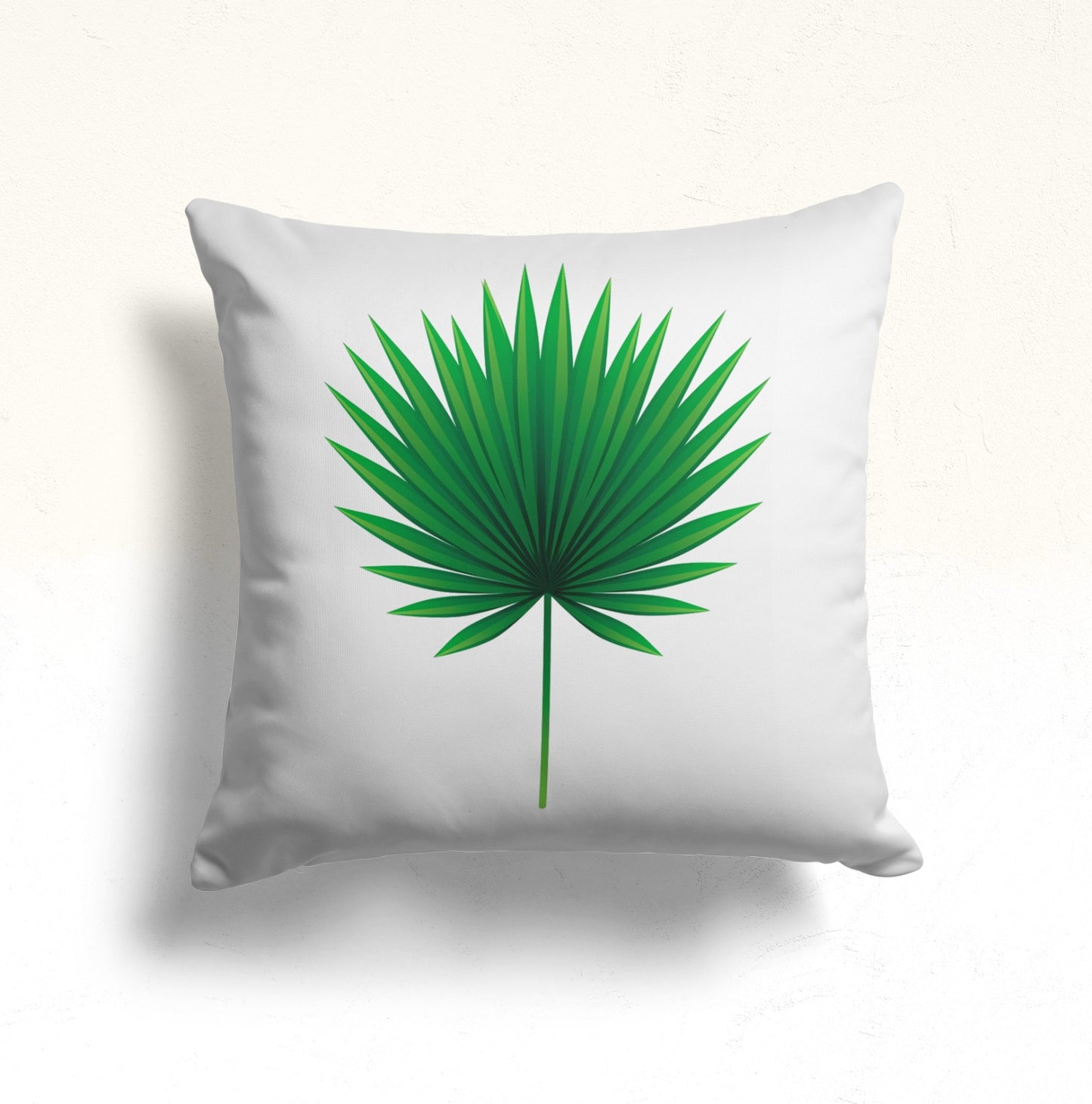 Lotus Leaf Print Cushion Cover for Tropical Decor, Green Leaf