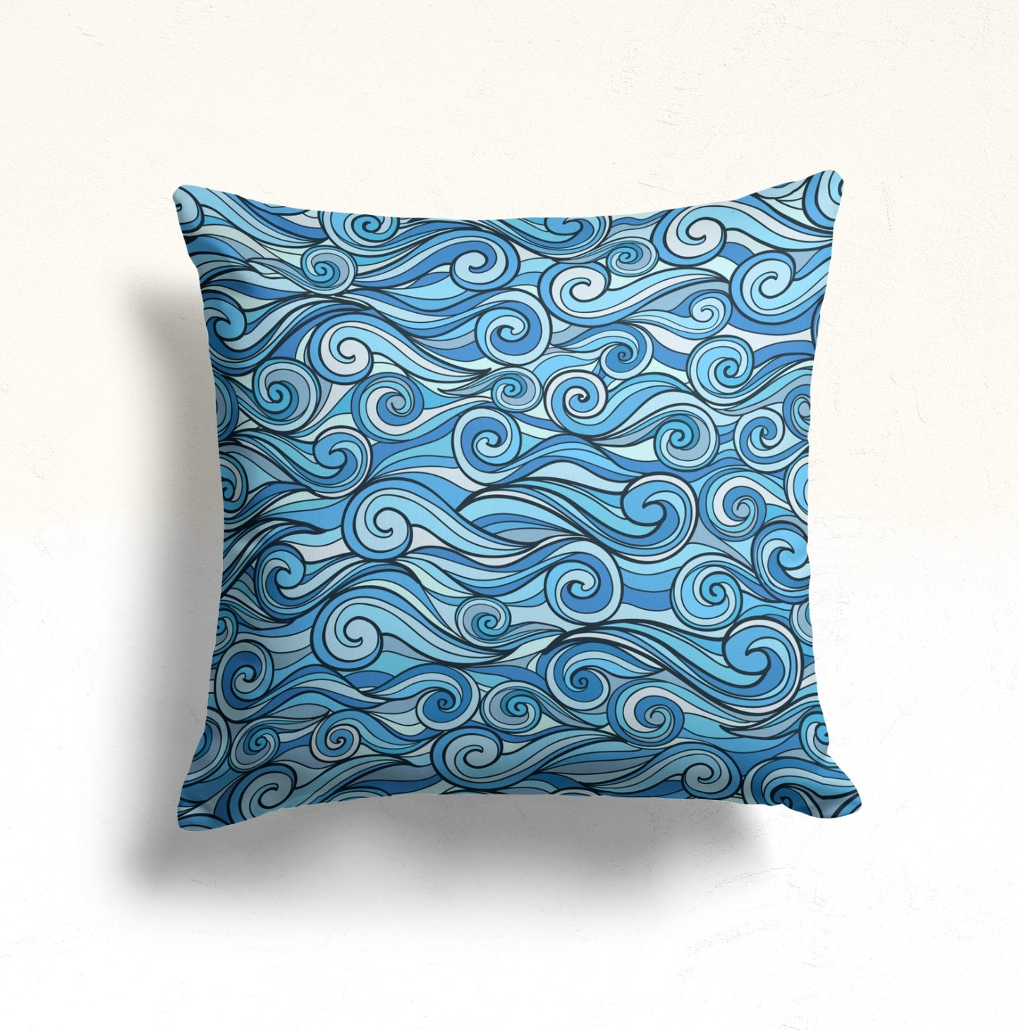 Blue Marine Sea Life Nautical Cushion Cover