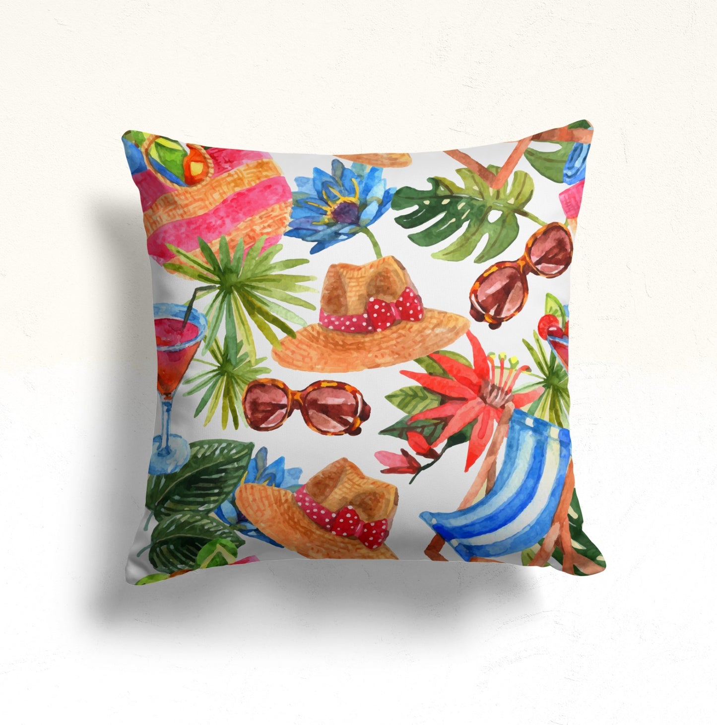Summer House Palm Tree Colorful Cushion Cover
