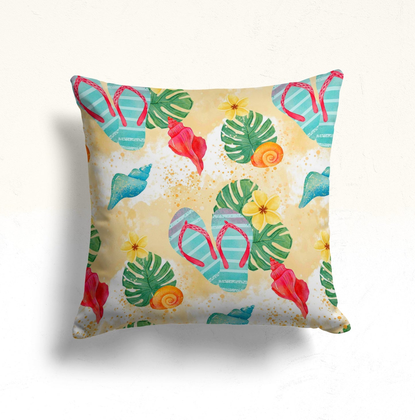 Summer House Palm Tree Colorful Cushion Cover