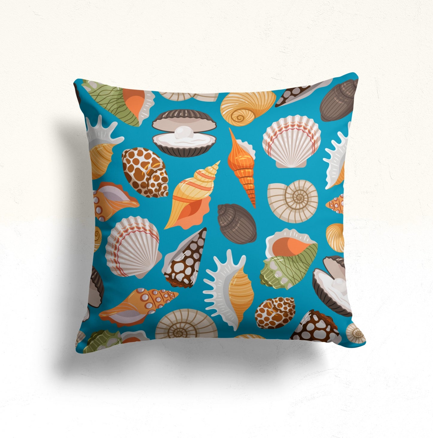 Blue Marine Sea Life Nautical Cushion Cover