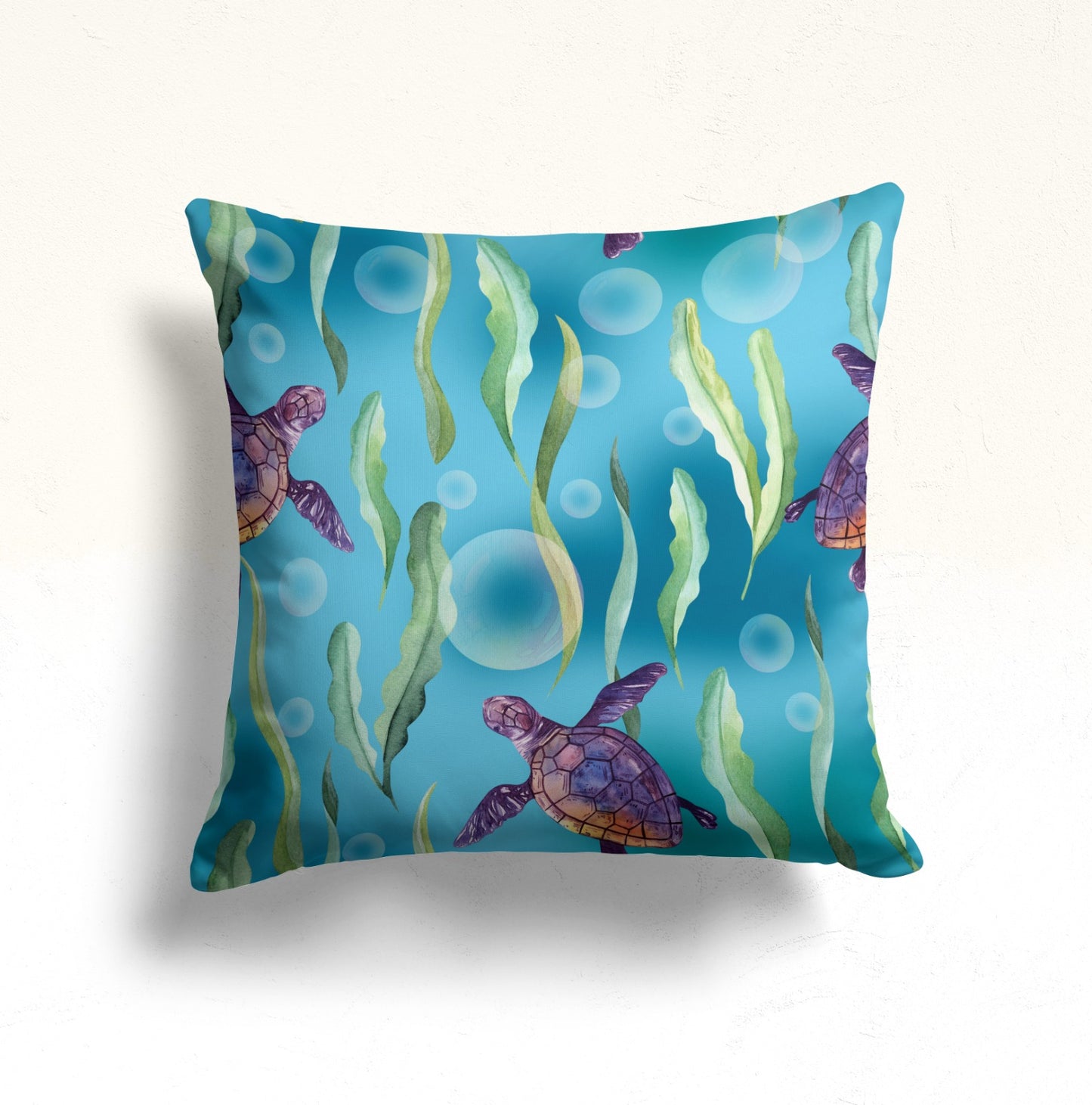 Blue Marine Sea Life Nautical Cushion Cover