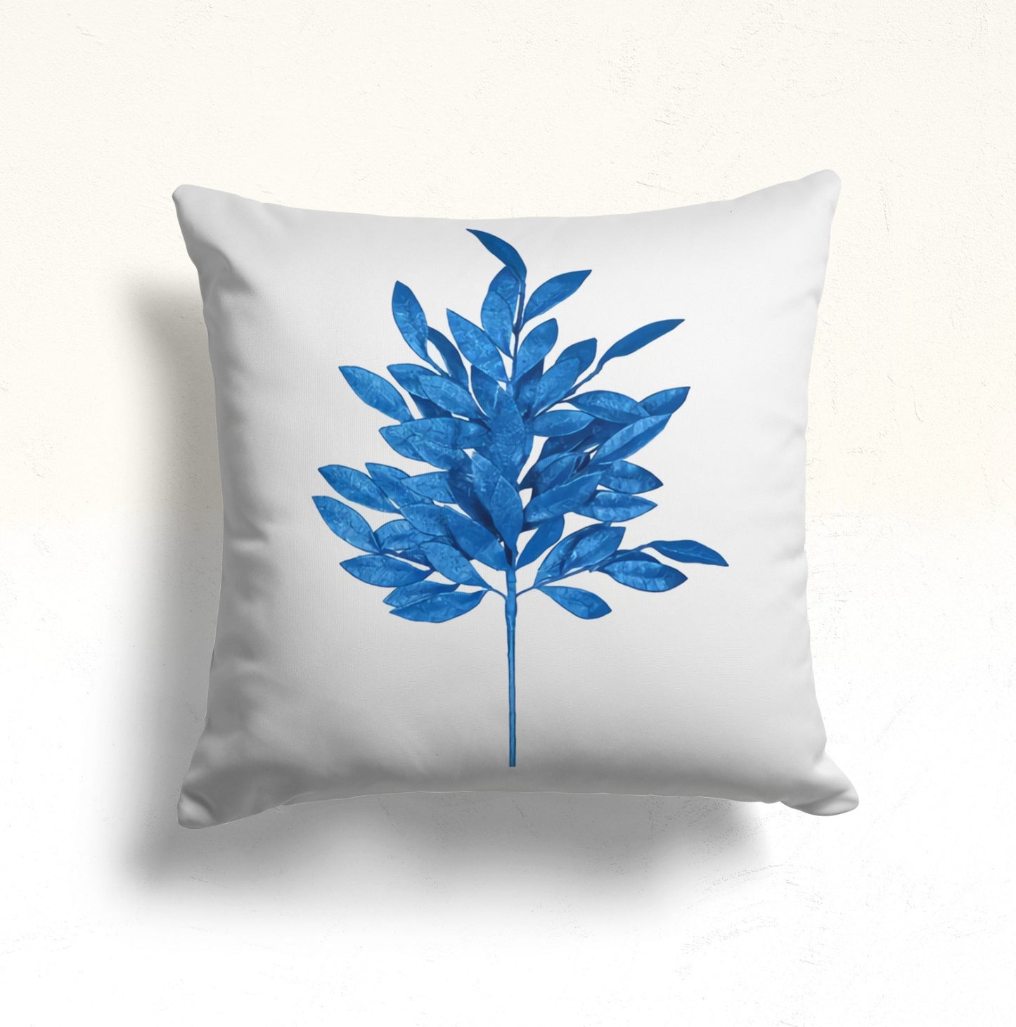 Ocean Wave Cushion Cover in Blue Hues, Tropical Blue Palm