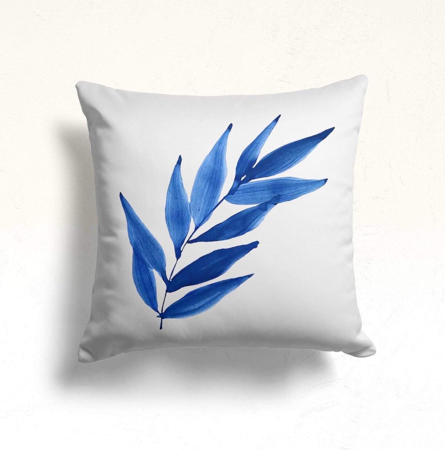 Ocean Wave Cushion Cover in Blue Hues, Tropical Blue Palm