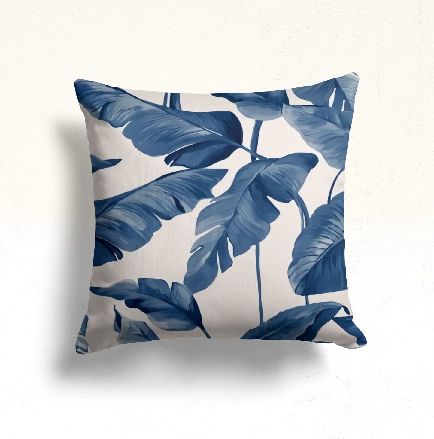 Ocean Wave Cushion Cover in Blue Hues, Tropical Blue Palm