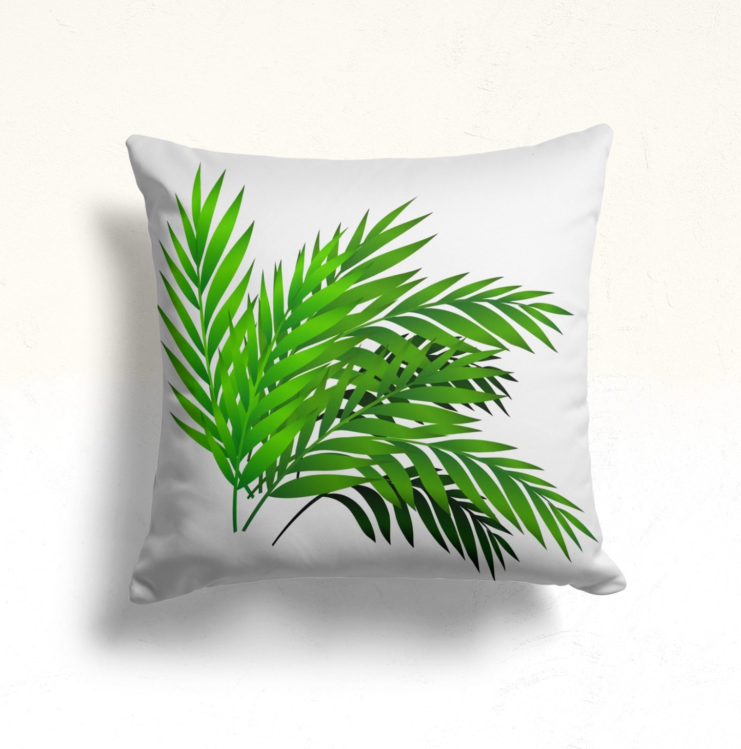 Lotus Leaf Print Cushion Cover for Tropical Decor, Green Leaf