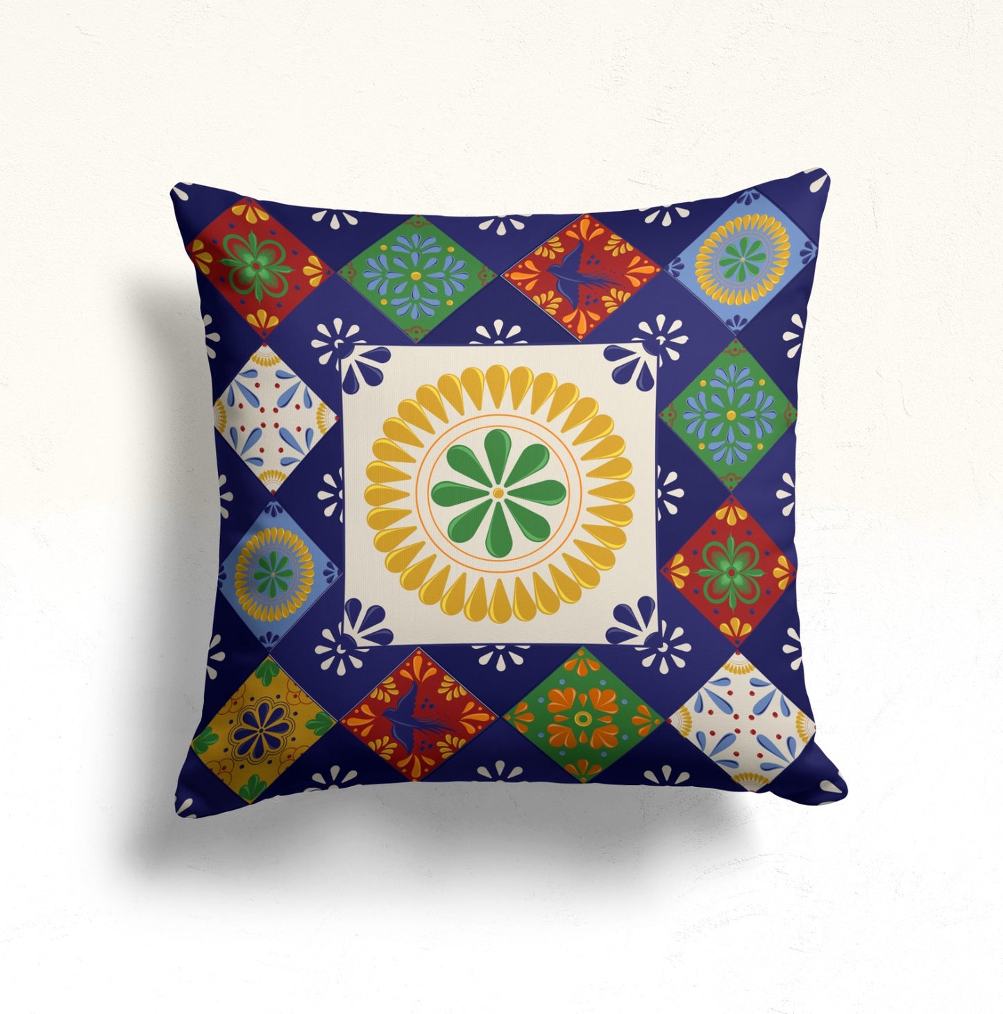 Mediterranean Blues, Andalusian Elegance Cushion Cover