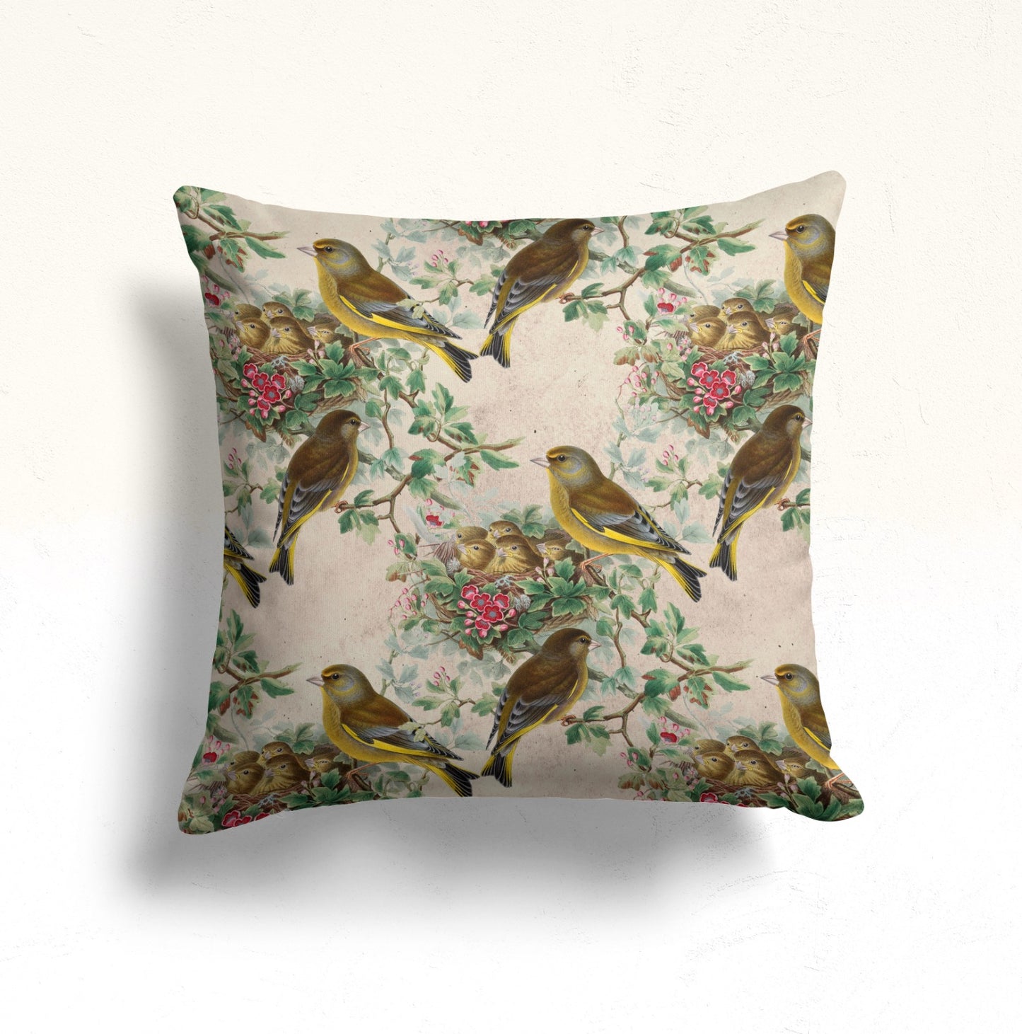 Bird, Butterfly Spring Cushion Cover, Tropical Parrots, Flowers