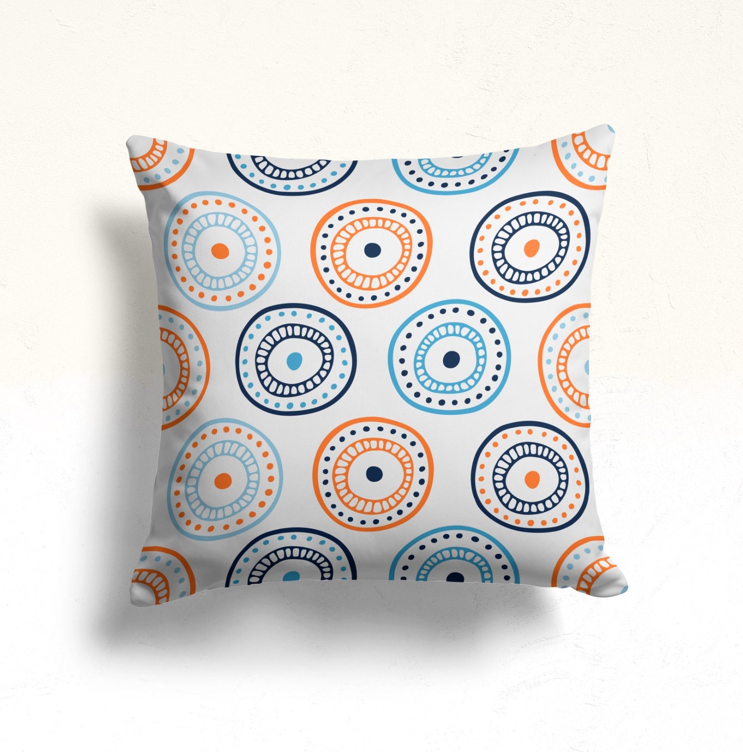 Retro Circular Pattern Pillow Cover, Daisy Splash Decorative