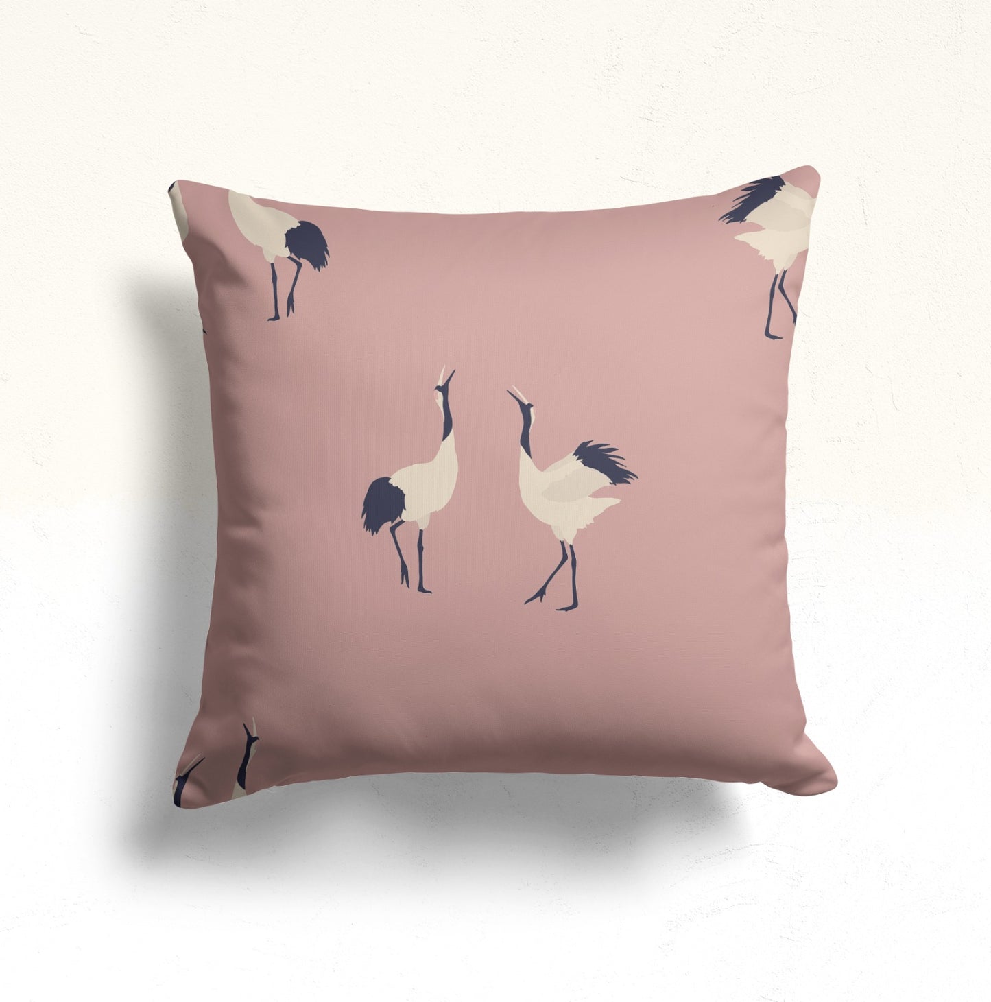 Floral and Bird Design Cushion Cover, Scandinavian Style