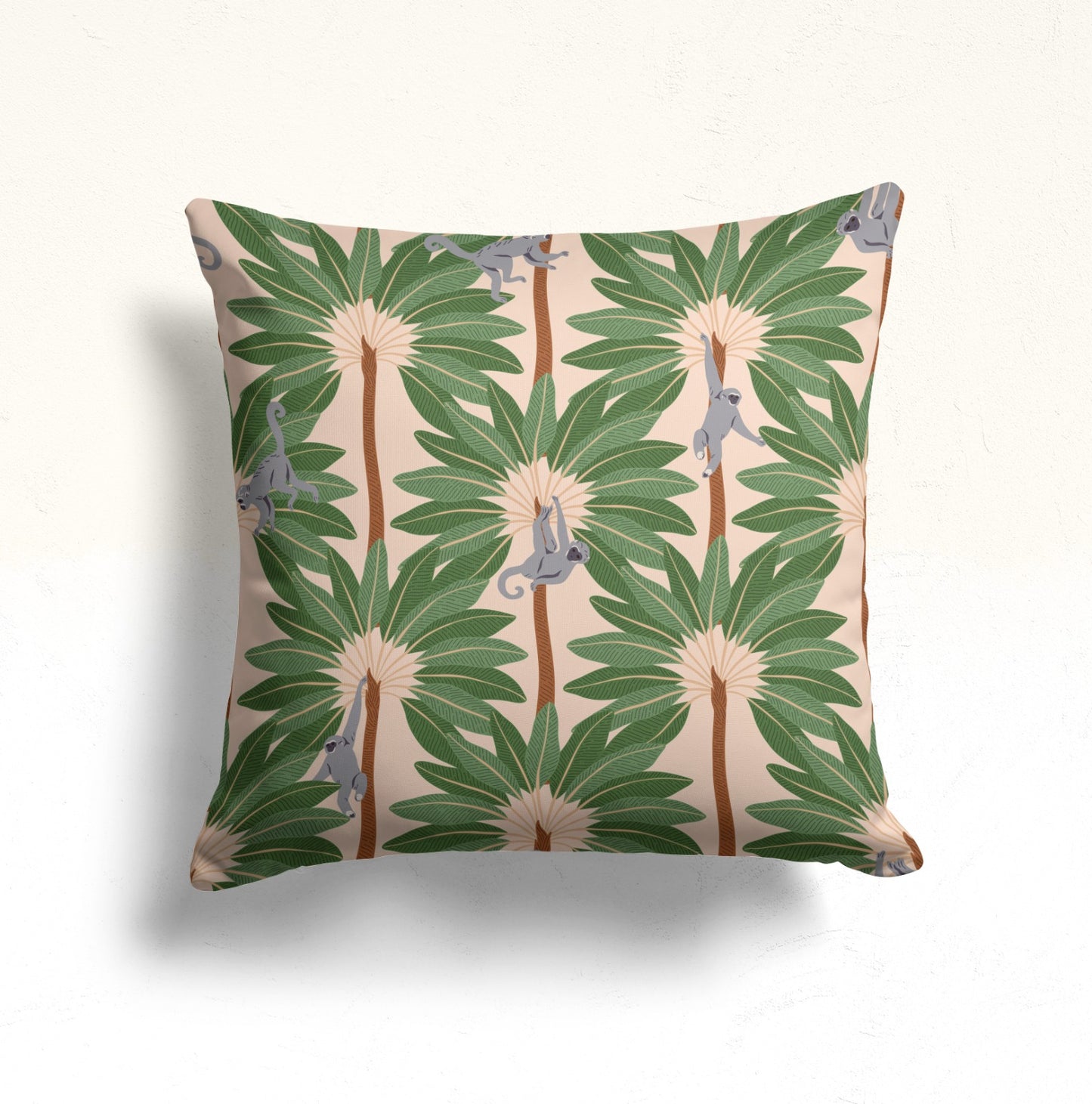 Tropical Green Cushion Cover, Floral Elephant, Boho Jungle