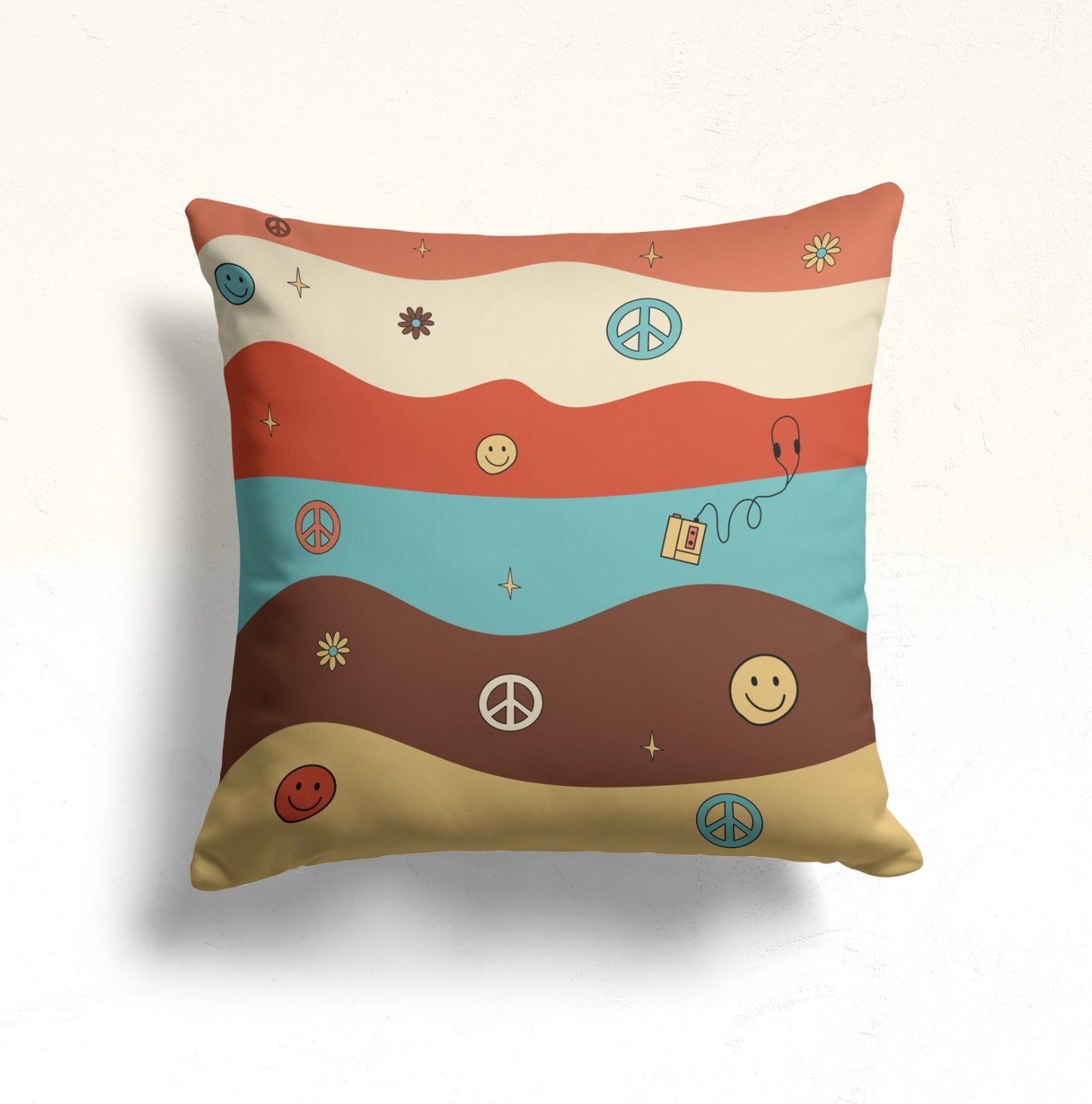 Mid-Century, Retro, Geometric Cushion Cover, Bold Stripe Art