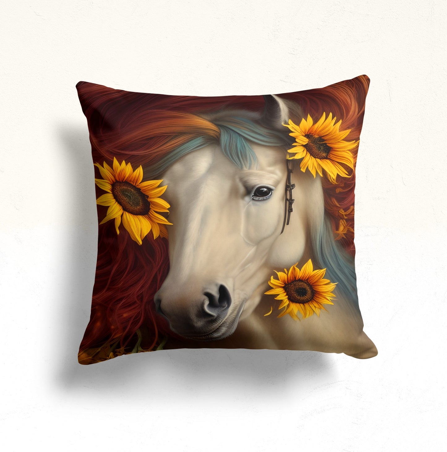 Wooden Sunflower Delight Cushion Cover, Sunflower Rustic Stripes