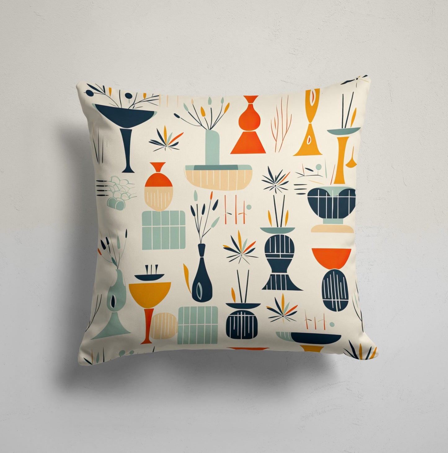 Mid-Century Inspired Abstract, Retro Geometric Vases