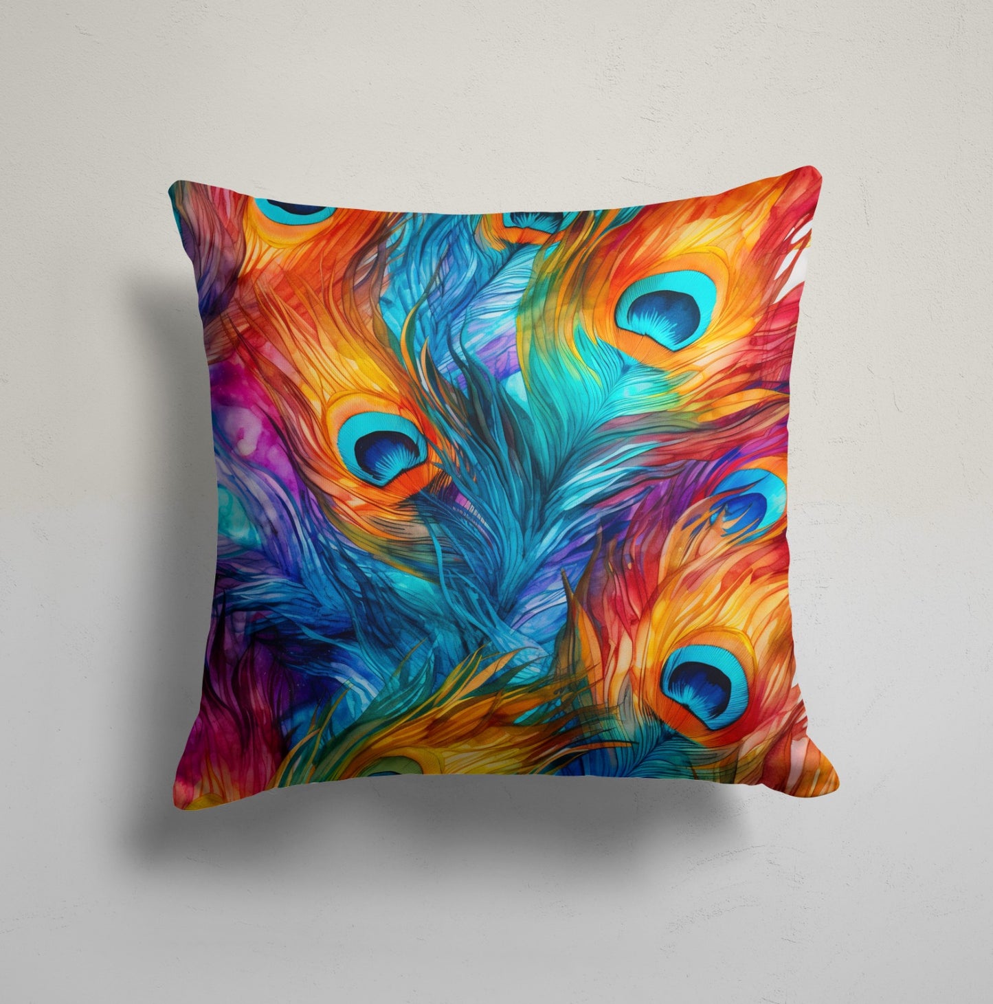 Peacock Feather Printing Cushion Cover