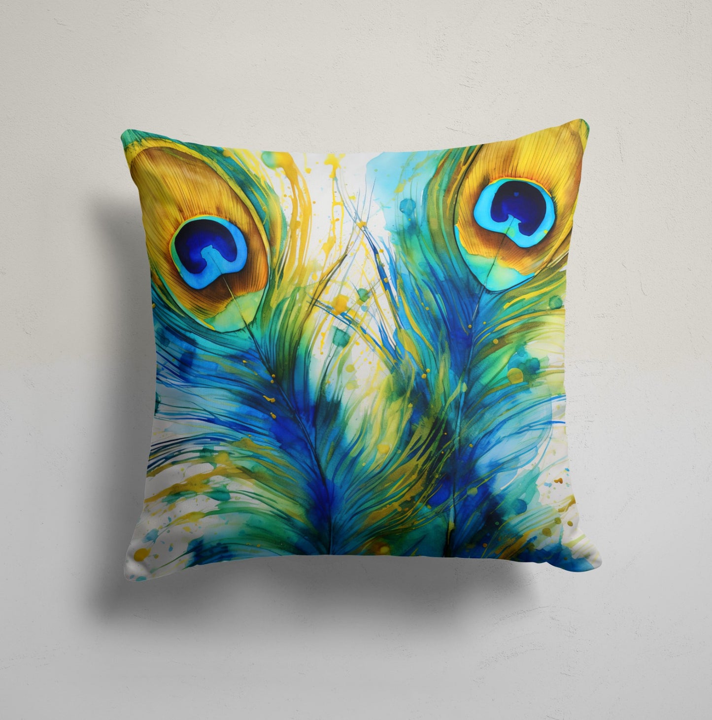 Peacock Feather Printing Cushion Cover
