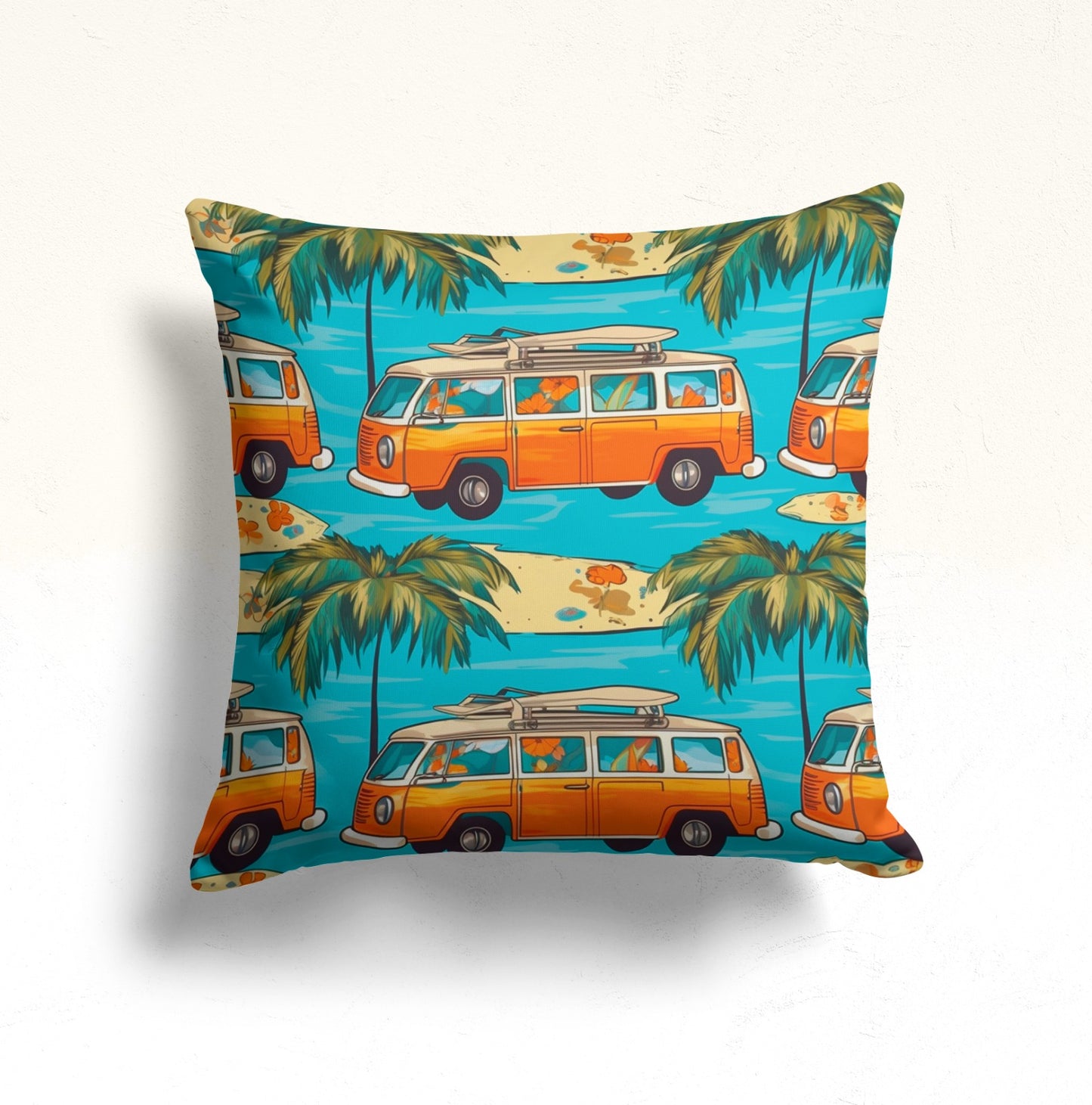 Summer House Palm Tree Colorful Cushion Cover
