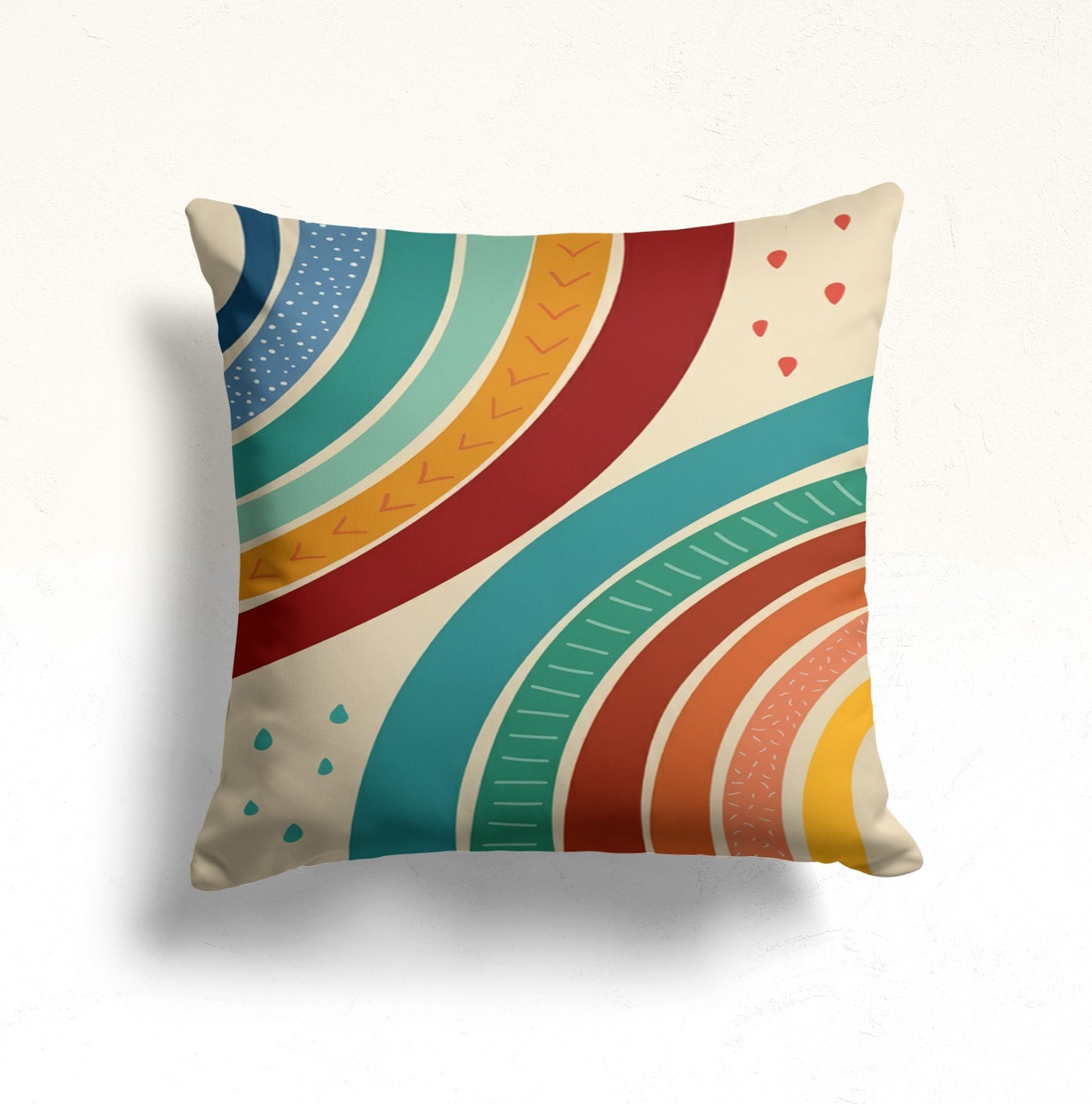 Mid-Century, Retro, Geometric Cushion Cover, Bold Stripe Art