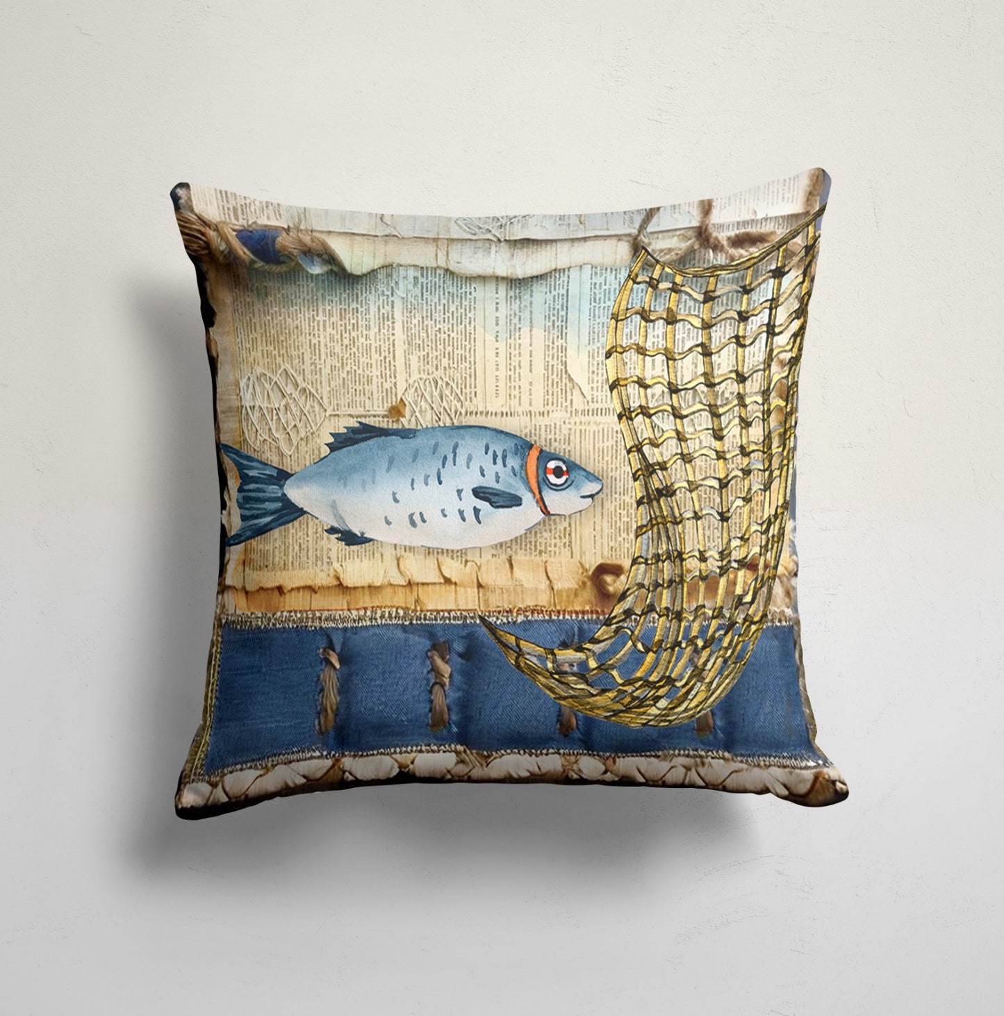 Crab Sea Life Fish&Turtle Cushion Cover