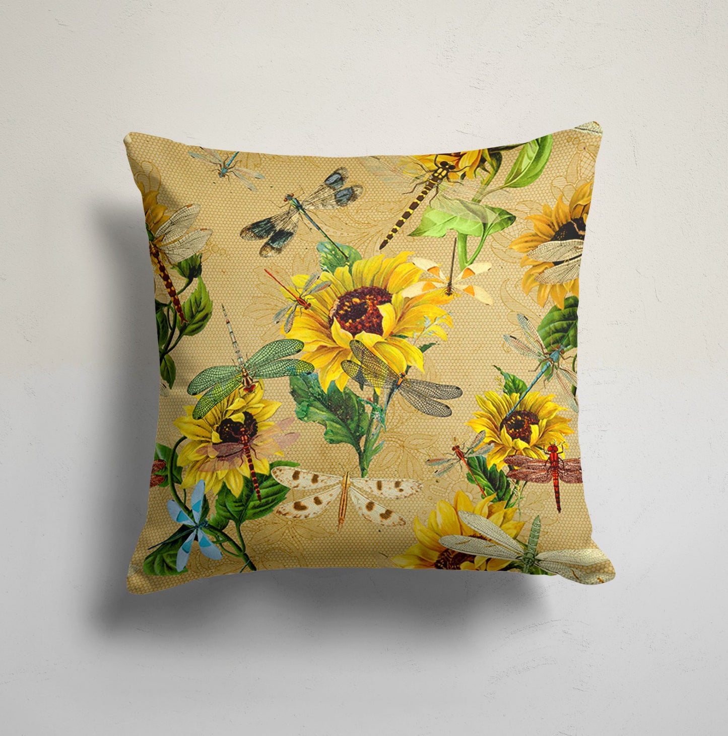 Rustic Sunflower Bouquet Cshion Cover, Golden Sunflower Garden