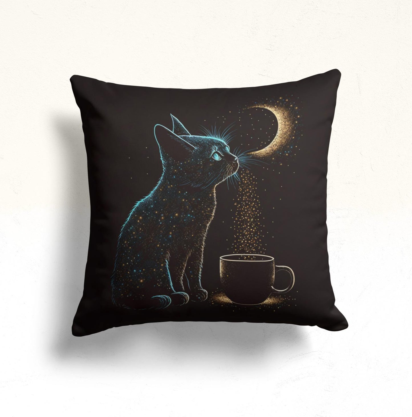 Jungle Cat Cushion Cover, Moonlight, Coffee, Cat Home Decor