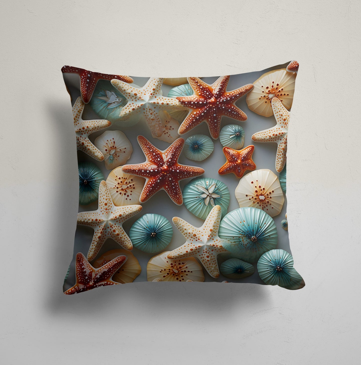Seashells & Coral Delight Cushion Cover, Oceanic Harmony