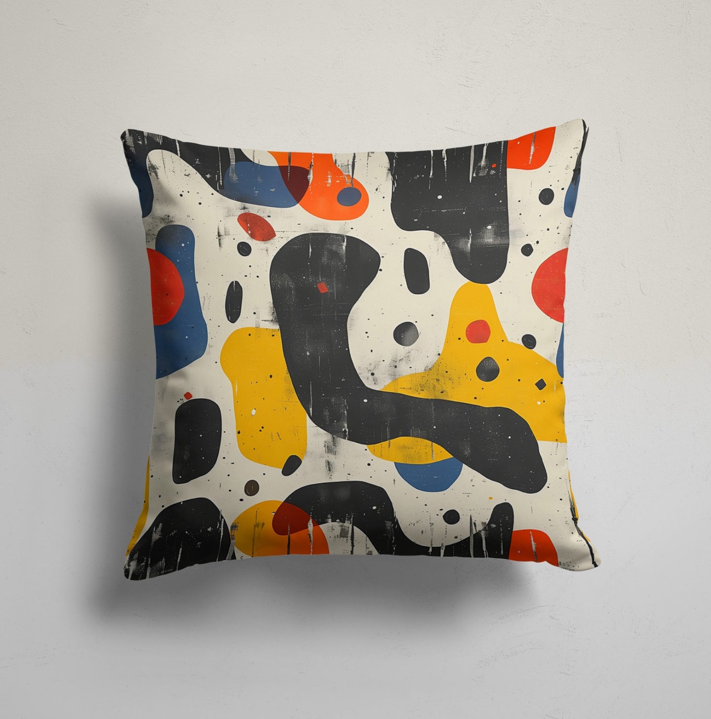 Orange and Black Abstract Circles Cushion Cover, Sunset Decor