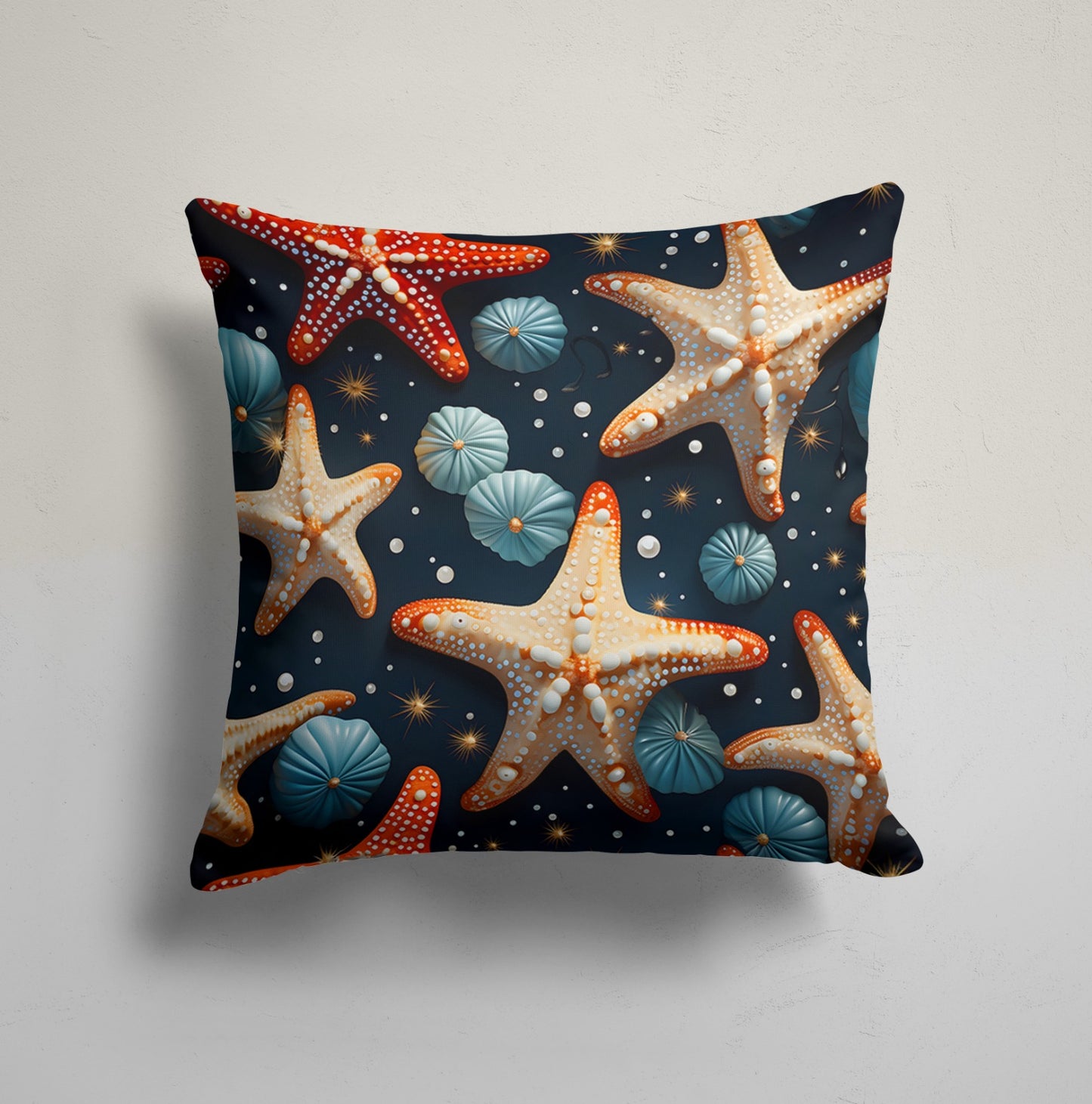 Seashells & Coral Delight Cushion Cover, Oceanic Harmony