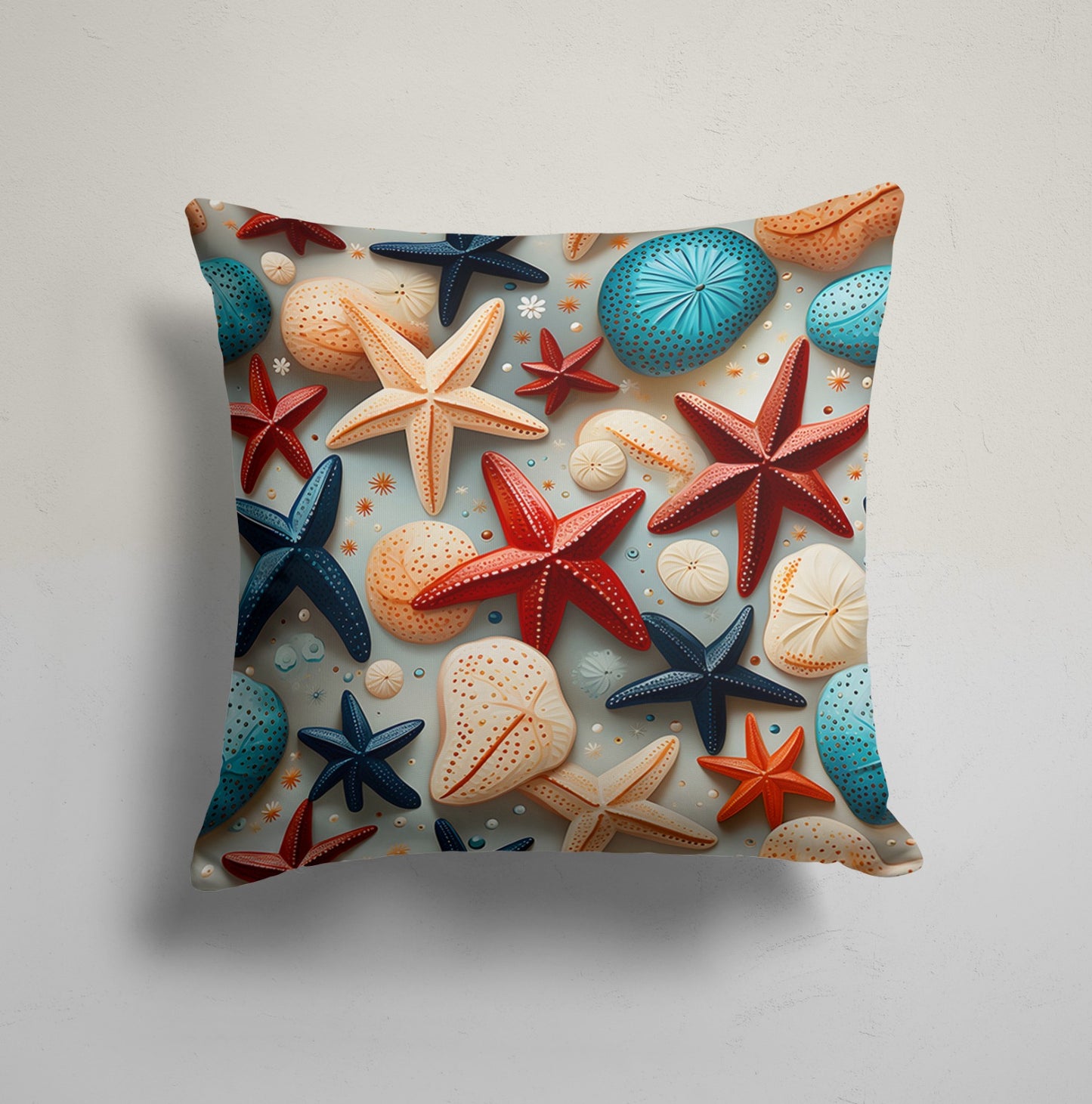 Seashells & Coral Delight Cushion Cover, Oceanic Harmony