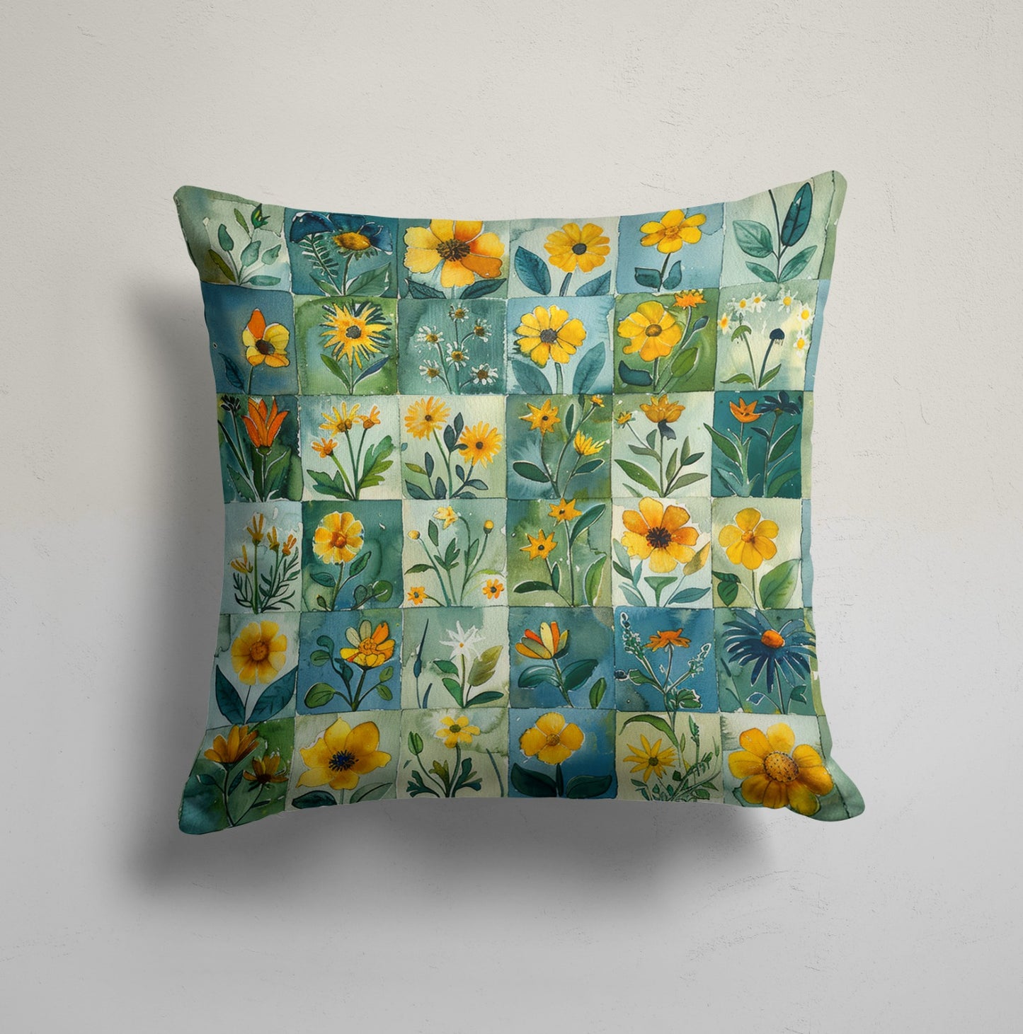 Botanical Patchwork, Floral Garden Cushion Cover, Bloom Decor