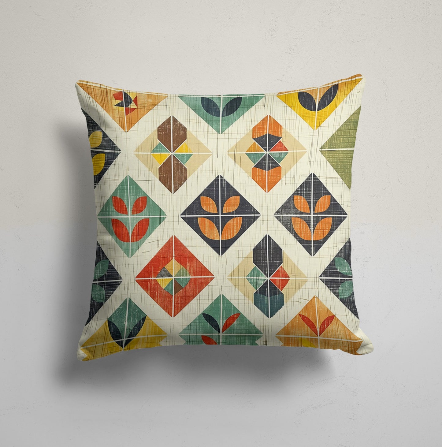 Modern Tree Silhouette Cushion Cover, Triangular Geometric Decor